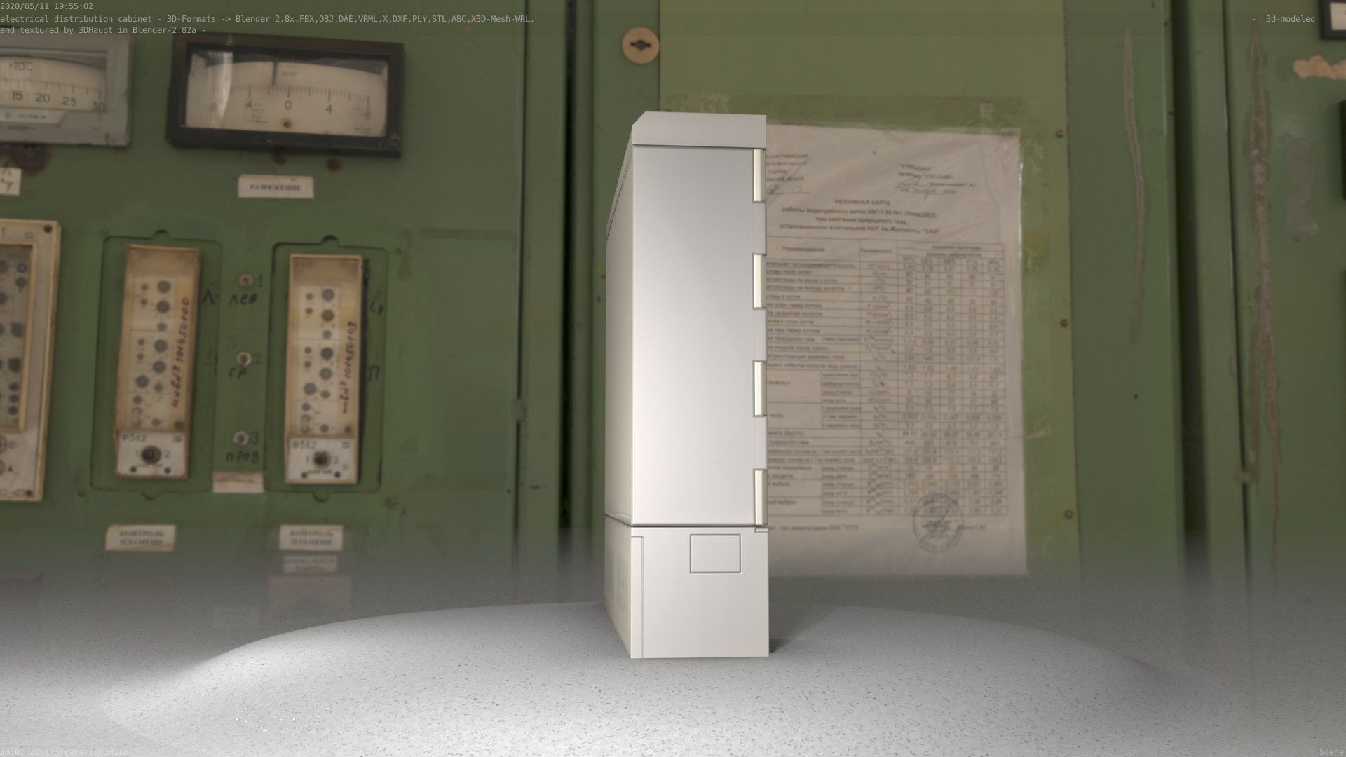 Electrical Distribution Cabinet 20 Low-poly 3D model_61