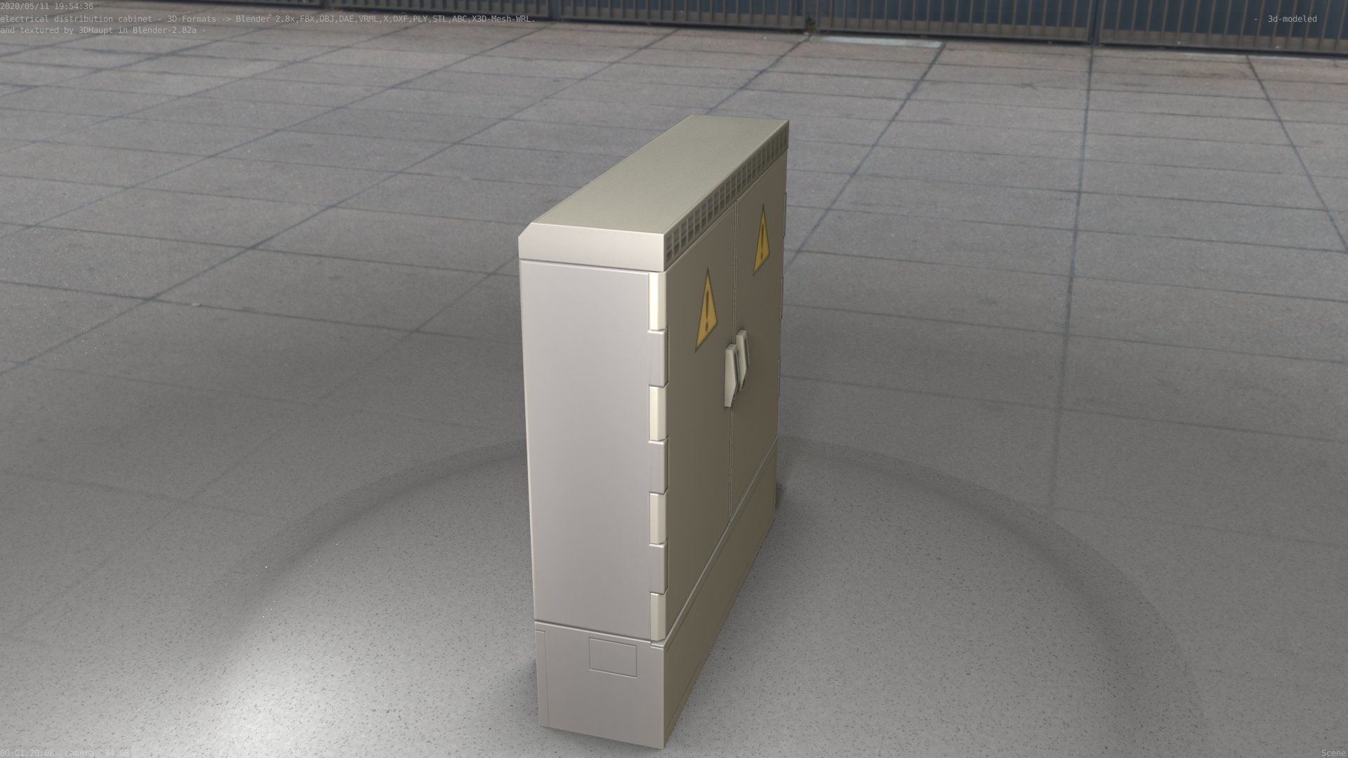 Electrical Distribution Cabinet 20 Low-poly 3D model_39