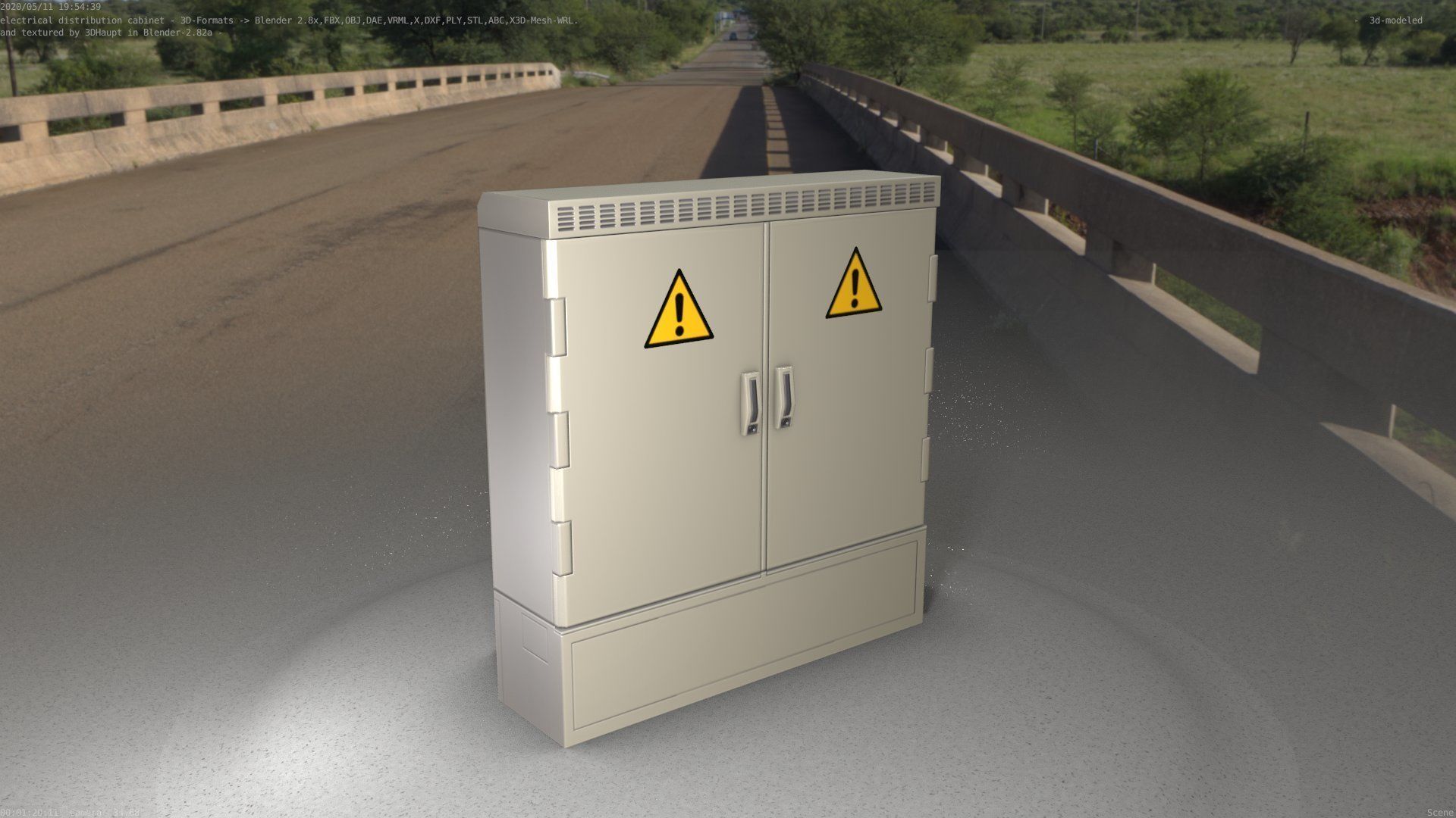 Electrical Distribution Cabinet 20 Low-poly 3D model_42