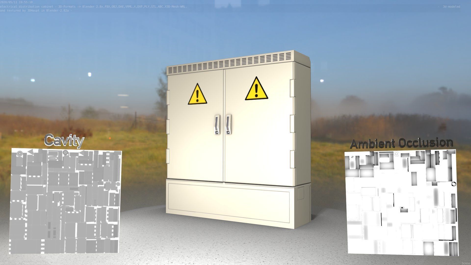 Electrical Distribution Cabinet 20 Low-poly 3D model_3