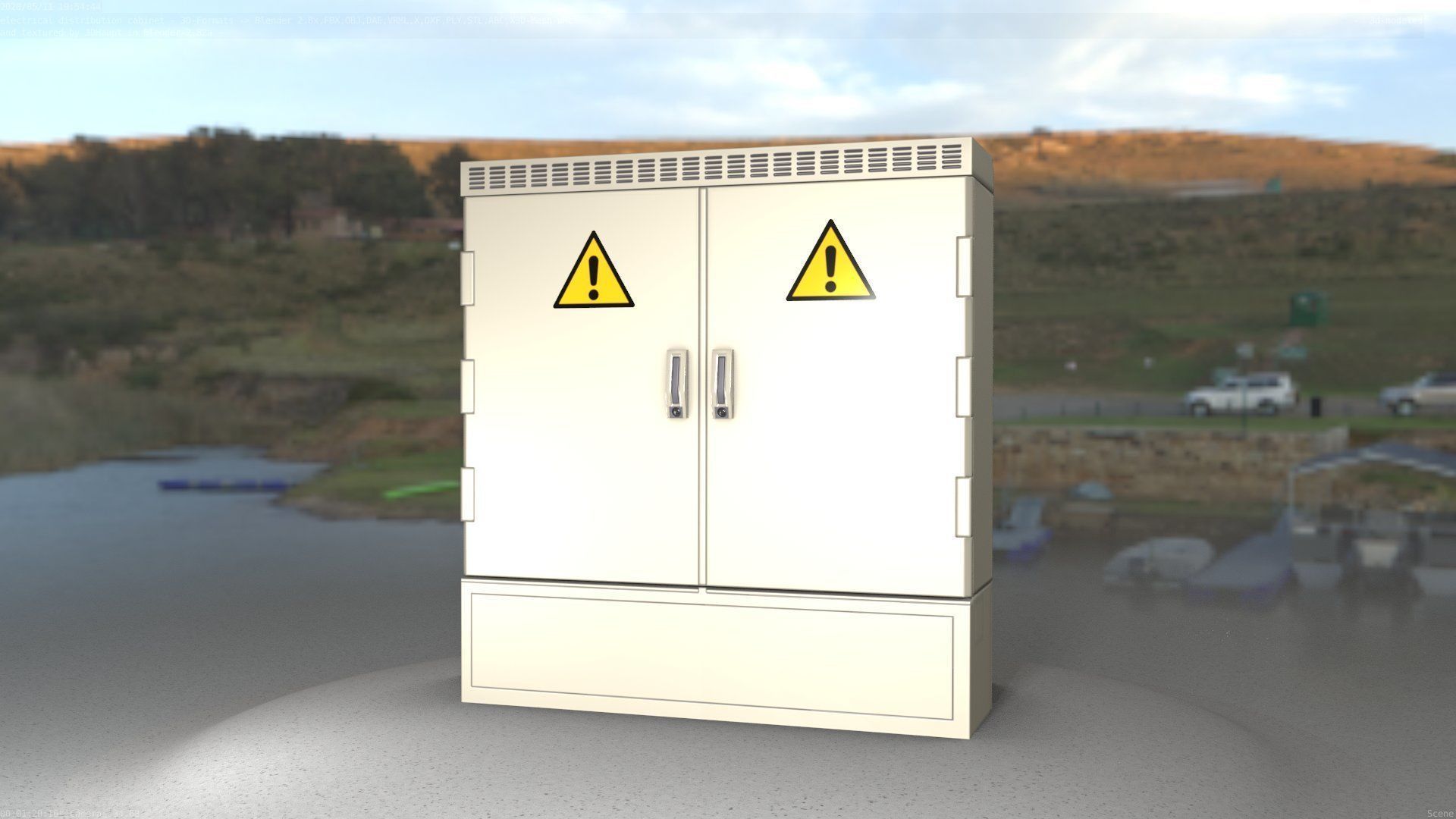 Electrical Distribution Cabinet 20 Low-poly 3D model_7