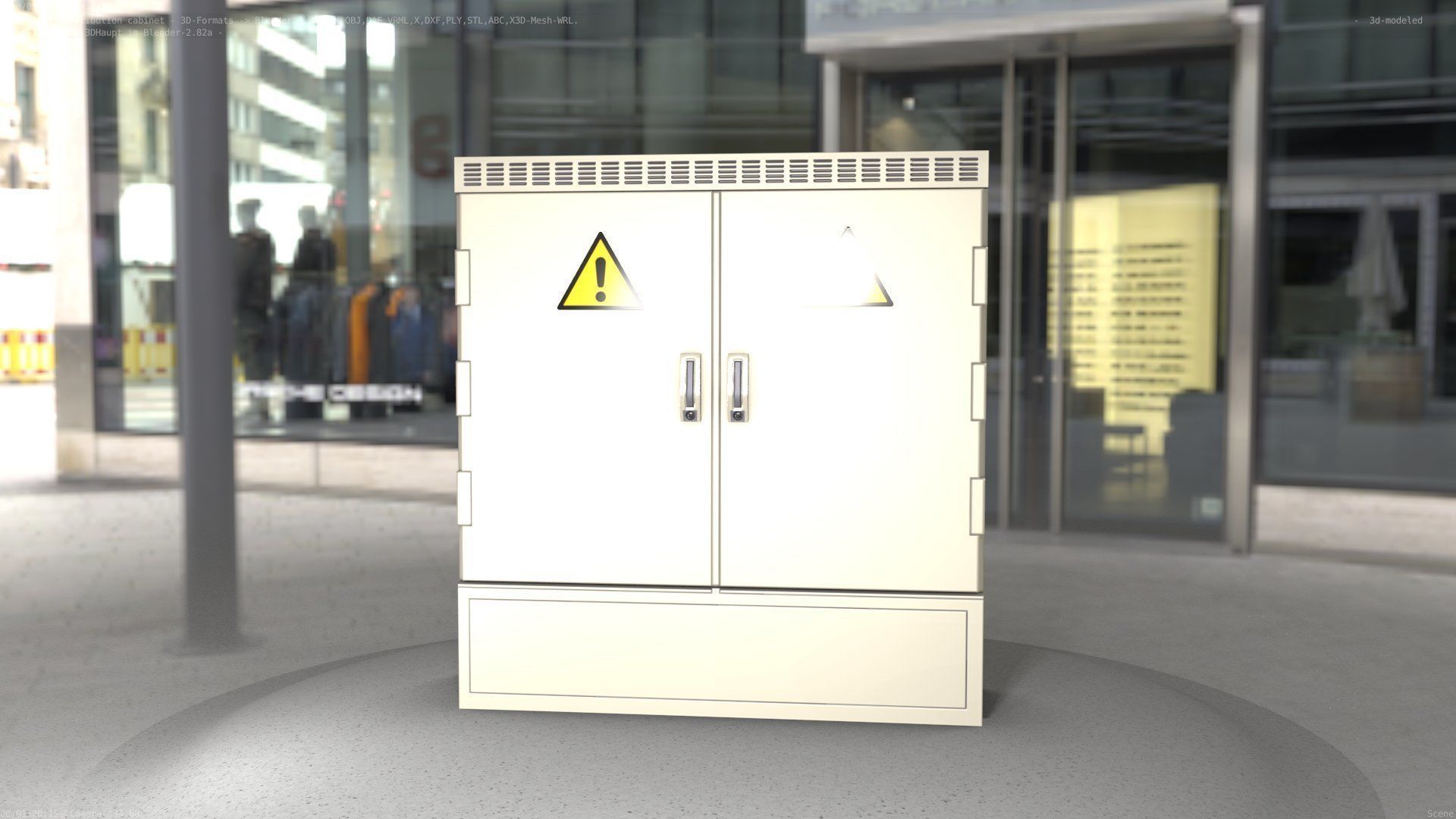 Electrical Distribution Cabinet 20 Low-poly 3D model_6