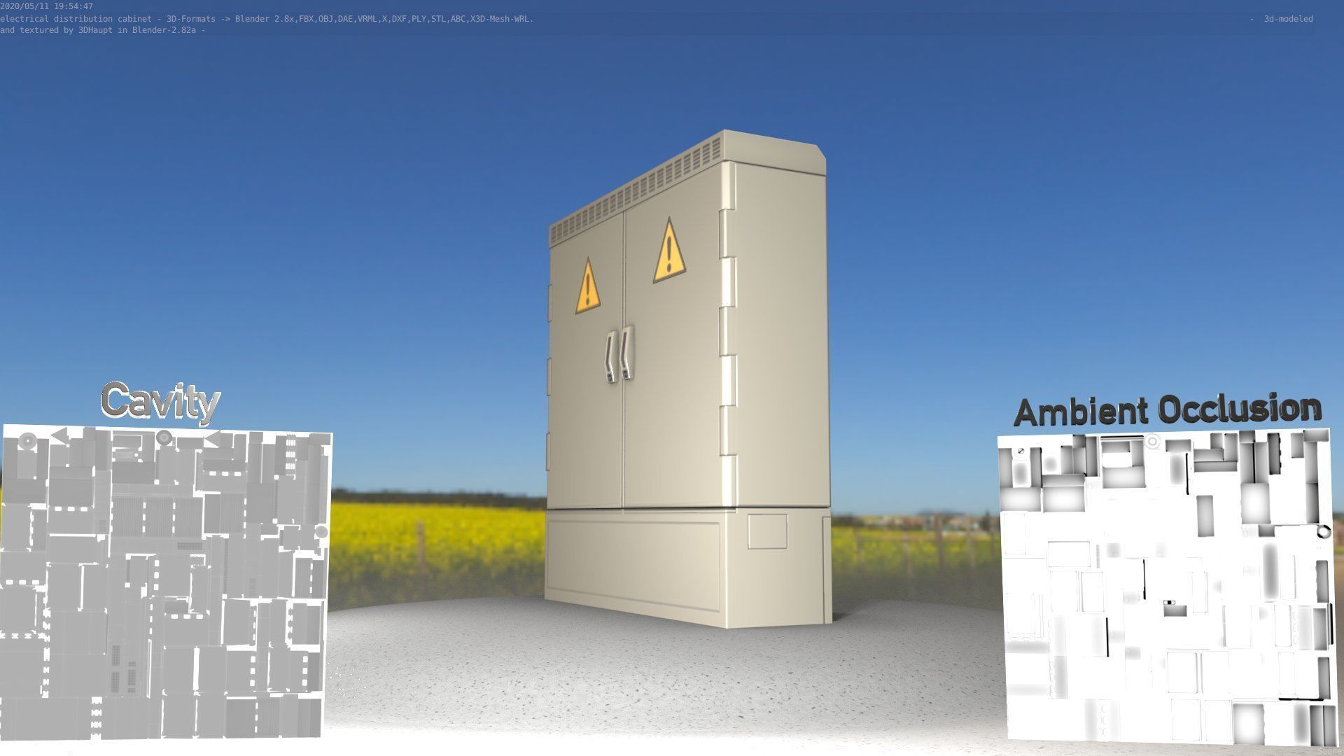 Electrical Distribution Cabinet 20 Low-poly 3D model_43
