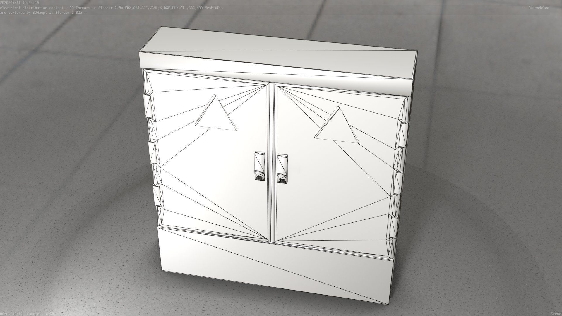 Electrical Distribution Cabinet 20 Low-poly 3D model_19