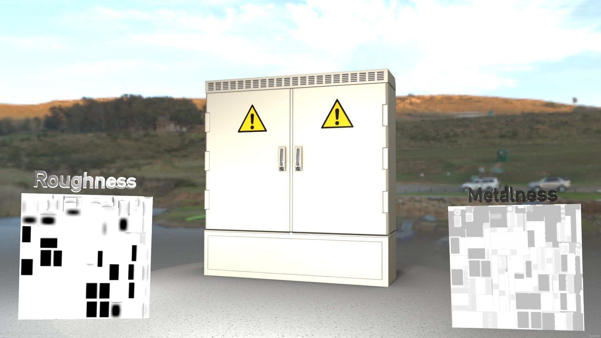Electrical Distribution Cabinet 20 Low-poly 3D model_2