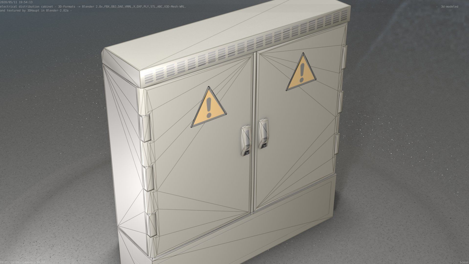 Electrical Distribution Cabinet 20 Low-poly 3D model_16