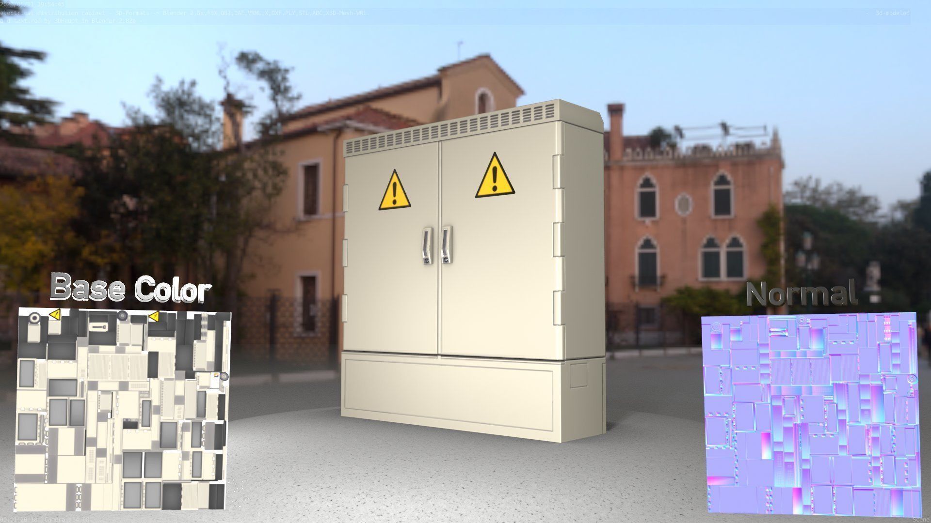 Electrical Distribution Cabinet 20 Low-poly 3D model_9