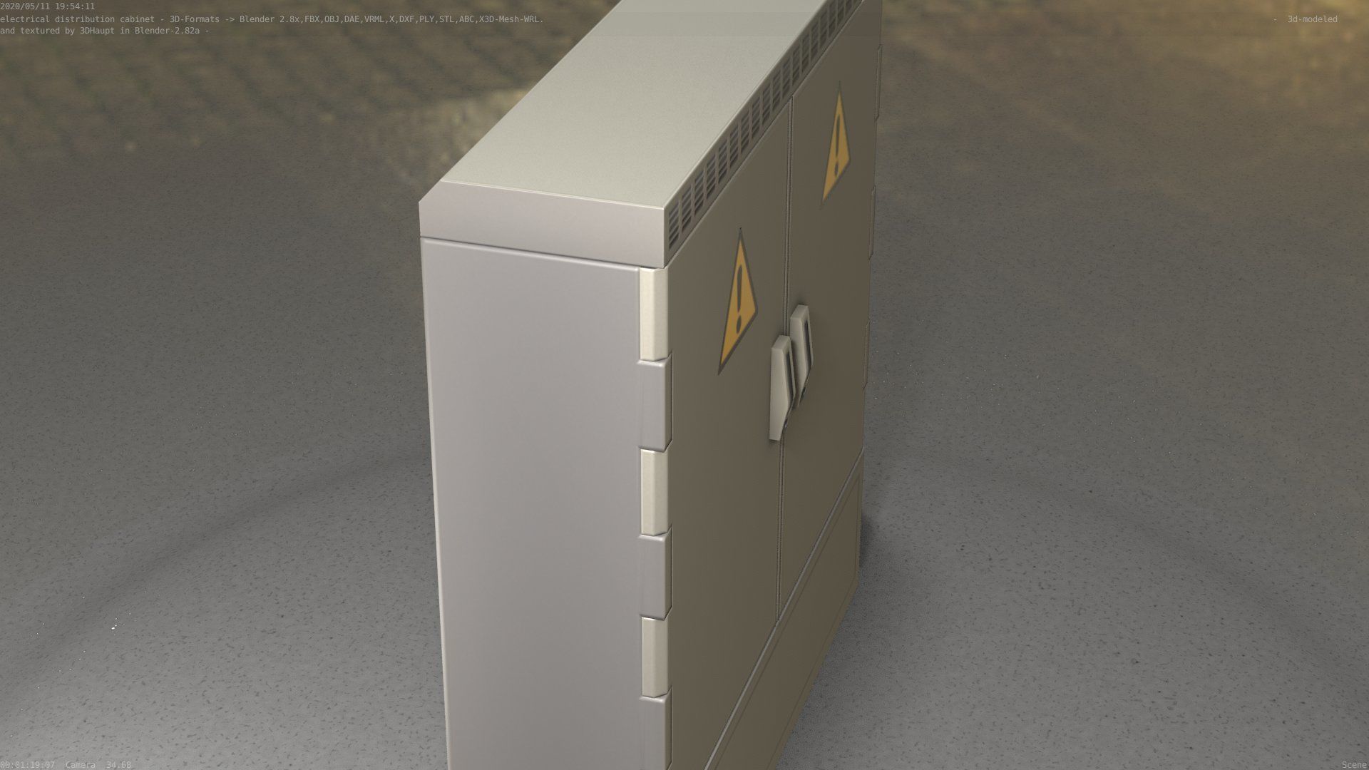Electrical Distribution Cabinet 20 Low-poly 3D model_14