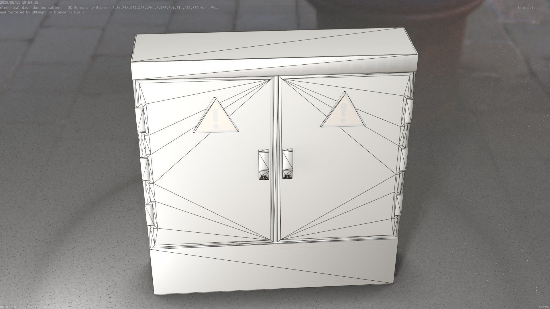 Electrical Distribution Cabinet 20 Low-poly 3D model_18