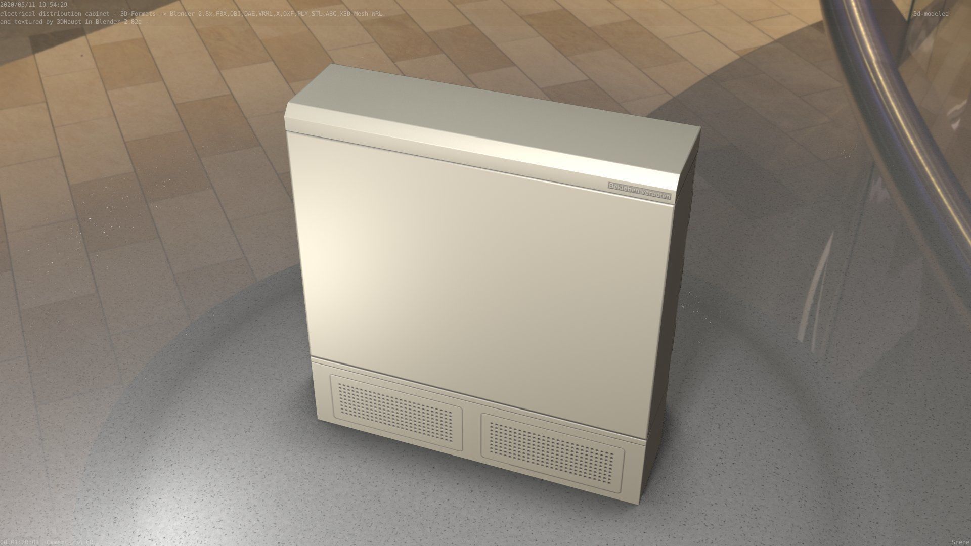 Electrical Distribution Cabinet 20 Low-poly 3D model_32