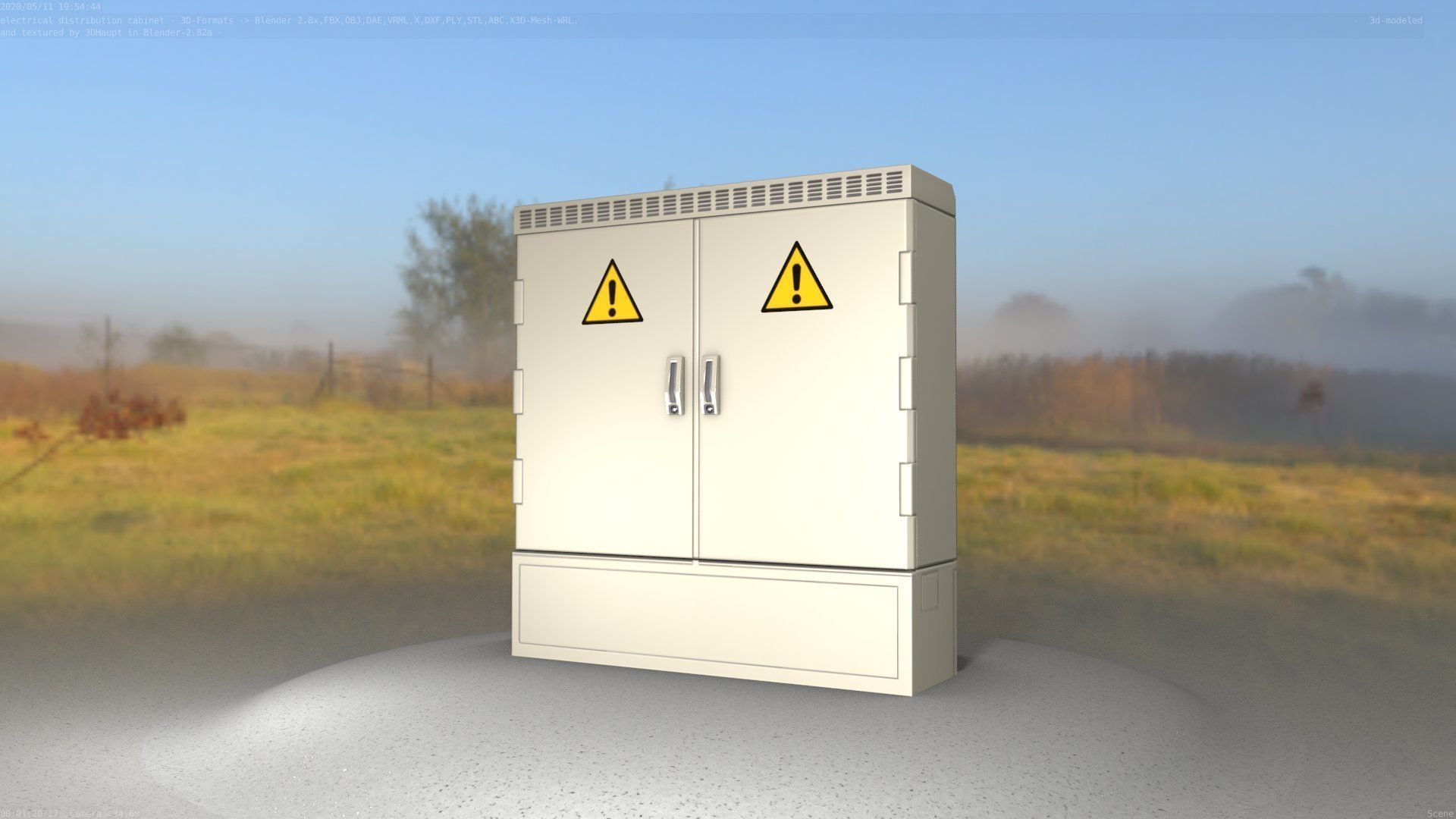 Electrical Distribution Cabinet 20 Low-poly 3D model_8