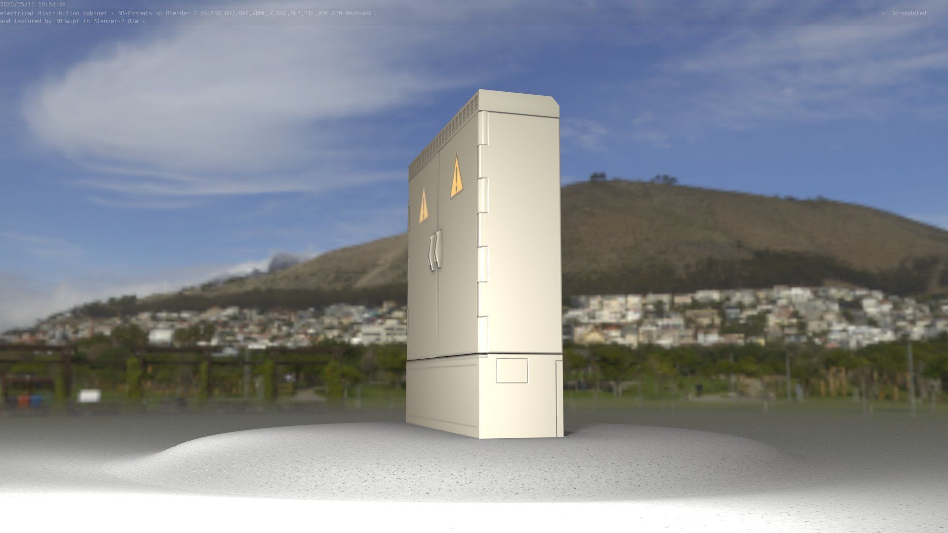 Electrical Distribution Cabinet 20 Low-poly 3D model_44