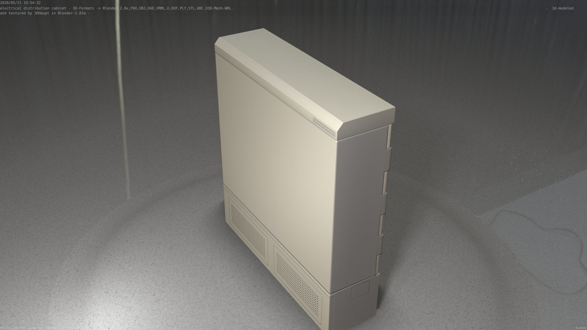 Electrical Distribution Cabinet 20 Low-poly 3D model_35