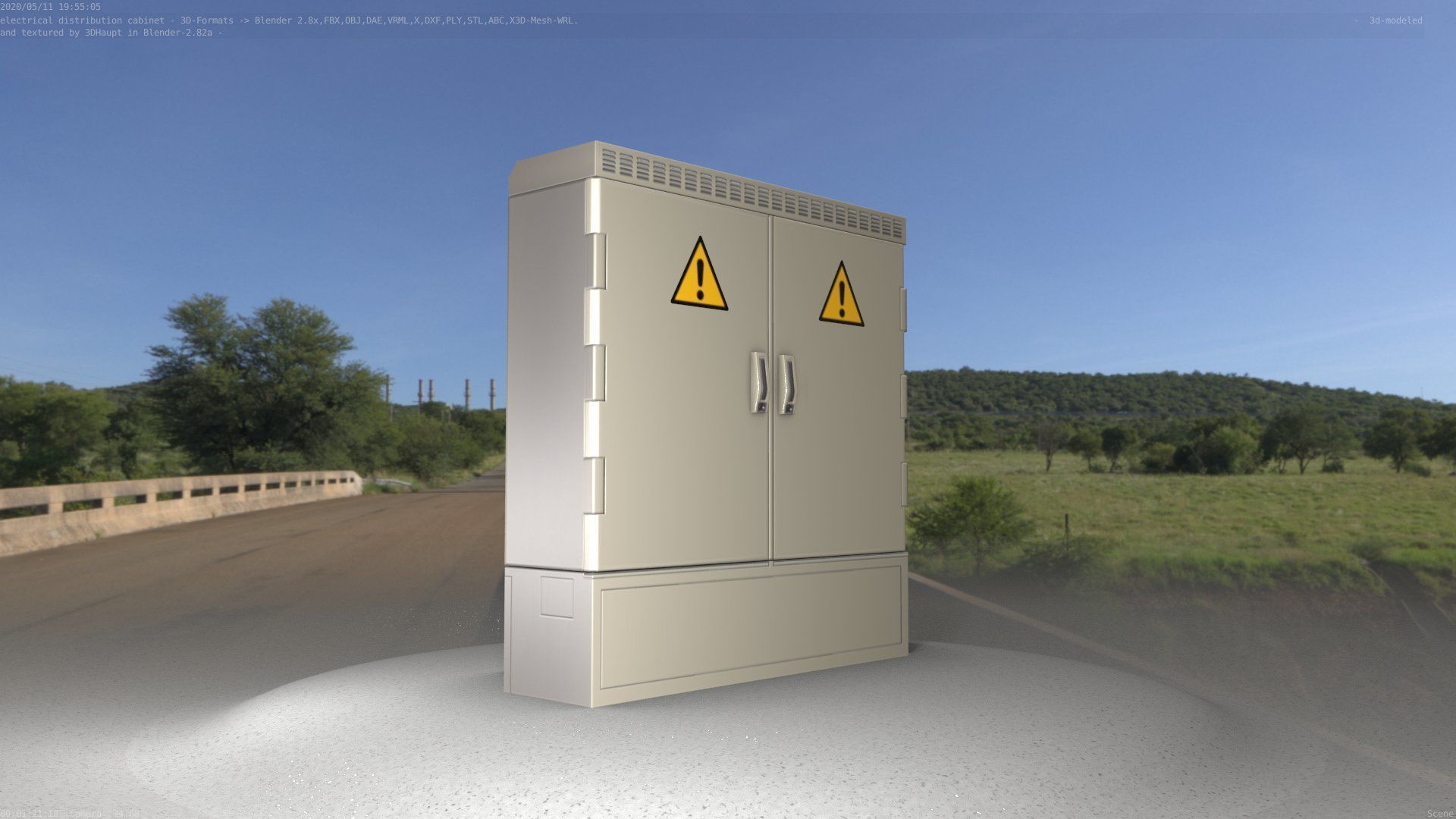 Electrical Distribution Cabinet 20 Low-poly 3D model_65