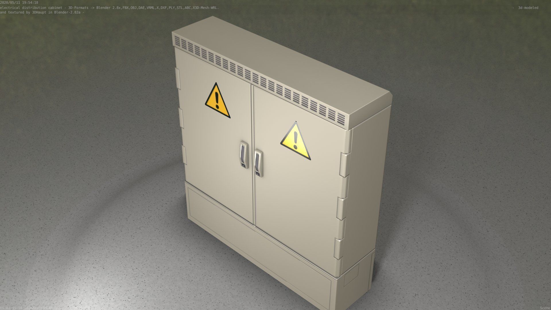 Electrical Distribution Cabinet 20 Low-poly 3D model_21