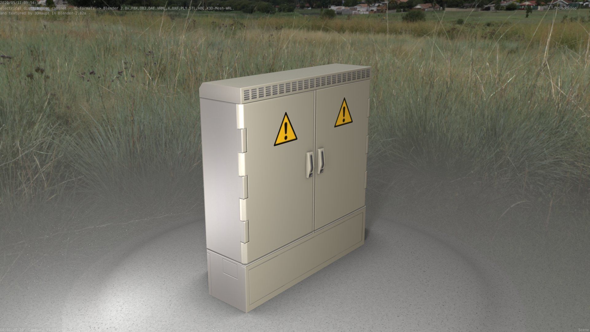 Electrical Distribution Cabinet 20 Low-poly 3D model_41