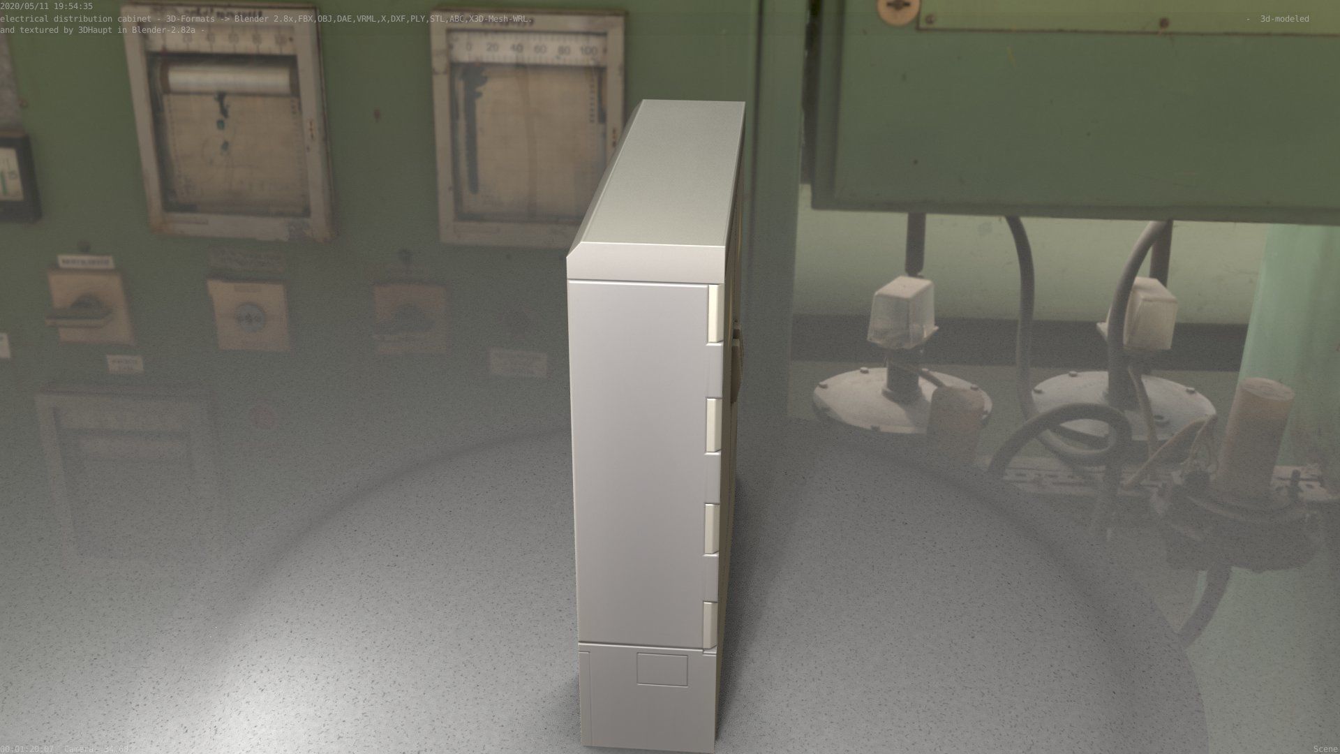 Electrical Distribution Cabinet 20 Low-poly 3D model_38