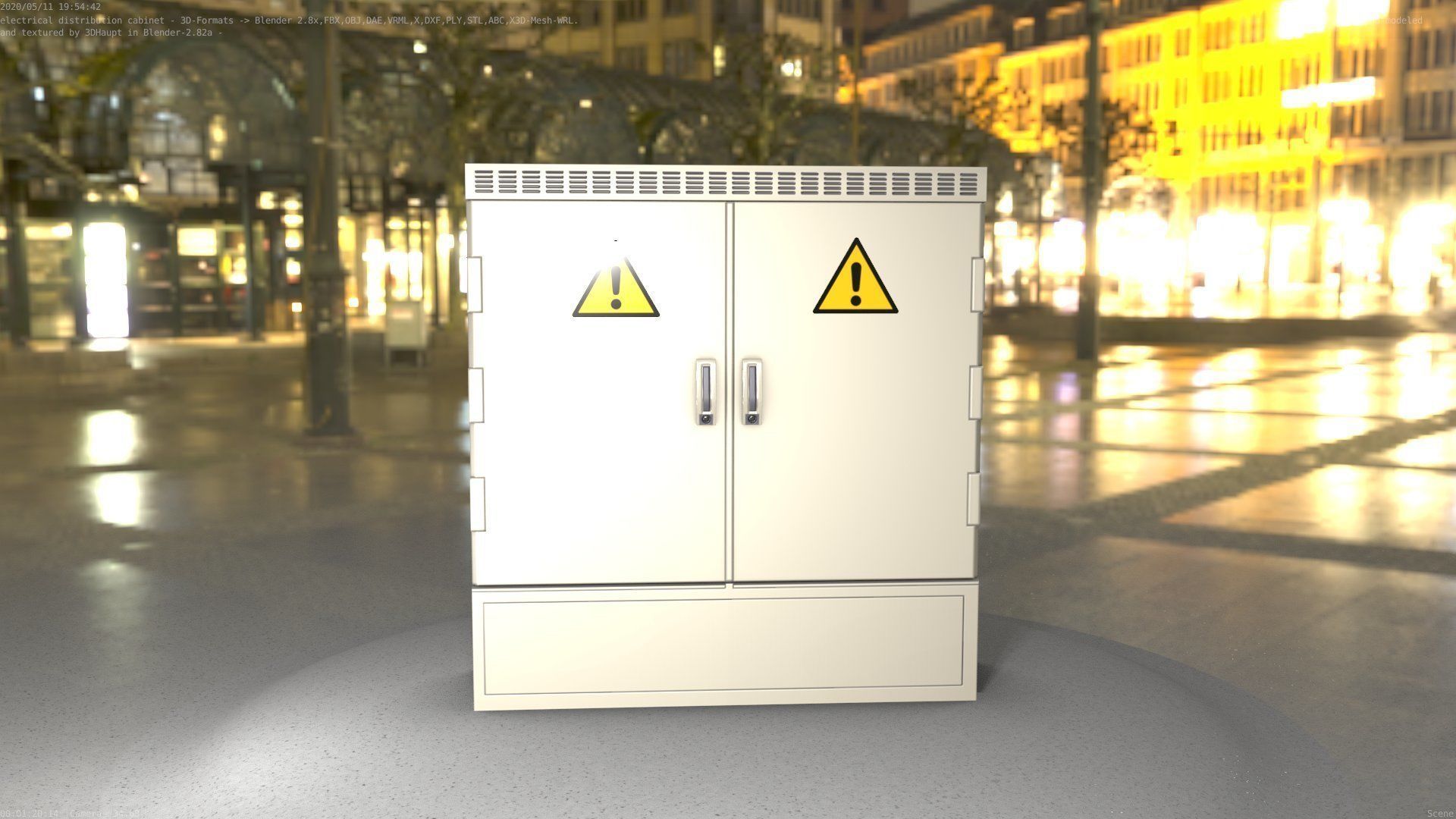 Electrical Distribution Cabinet 20 Low-poly 3D model_5