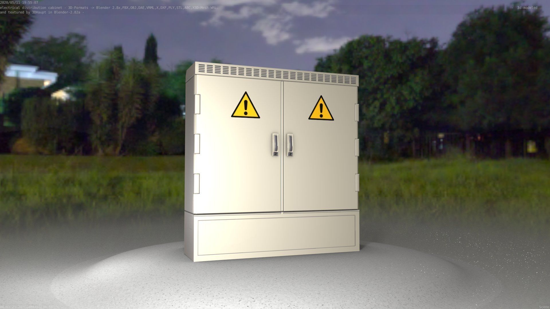 Electrical Distribution Cabinet 20 Low-poly 3D model_67