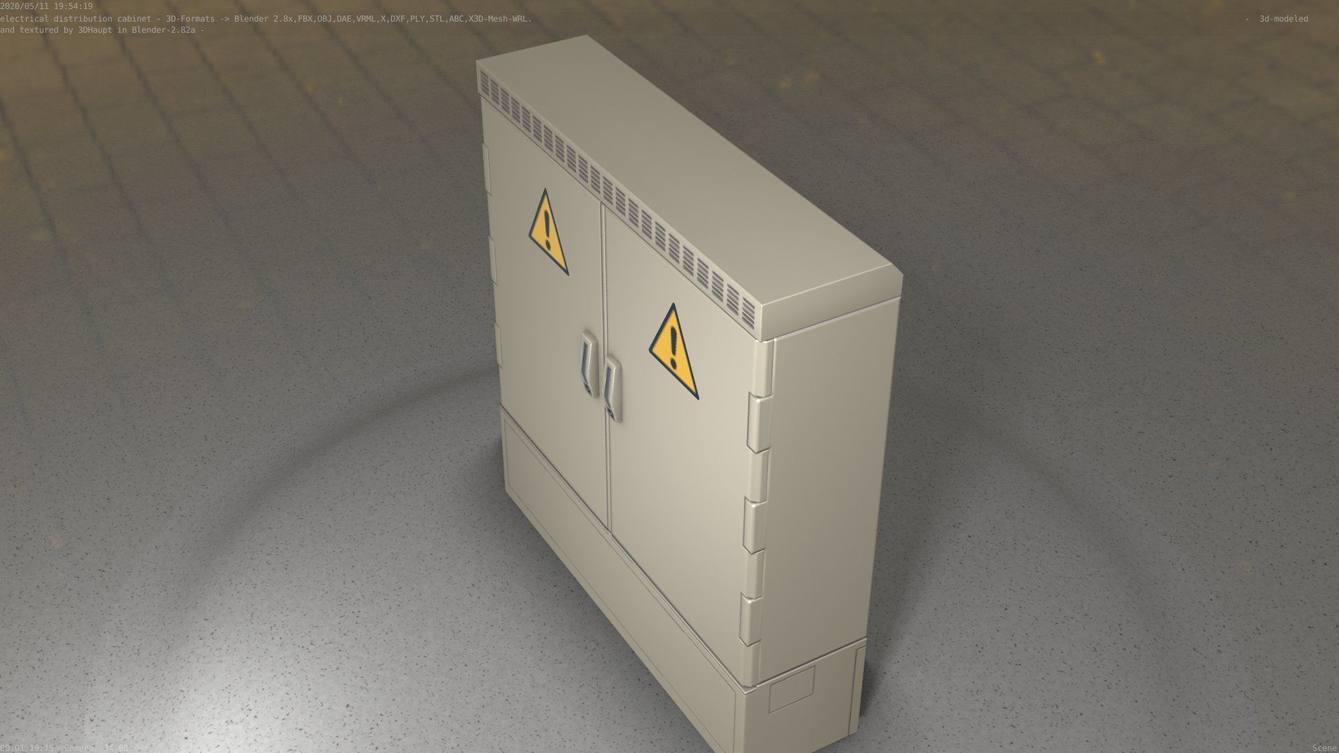Electrical Distribution Cabinet 20 Low-poly 3D model_22