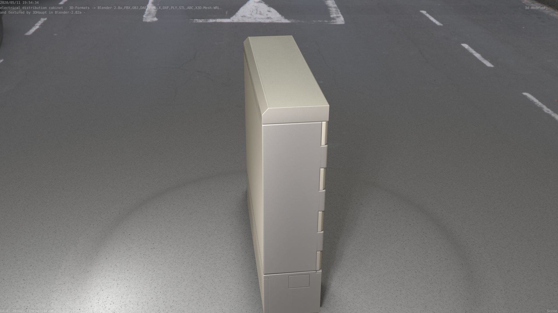 Electrical Distribution Cabinet 20 Low-poly 3D model_37