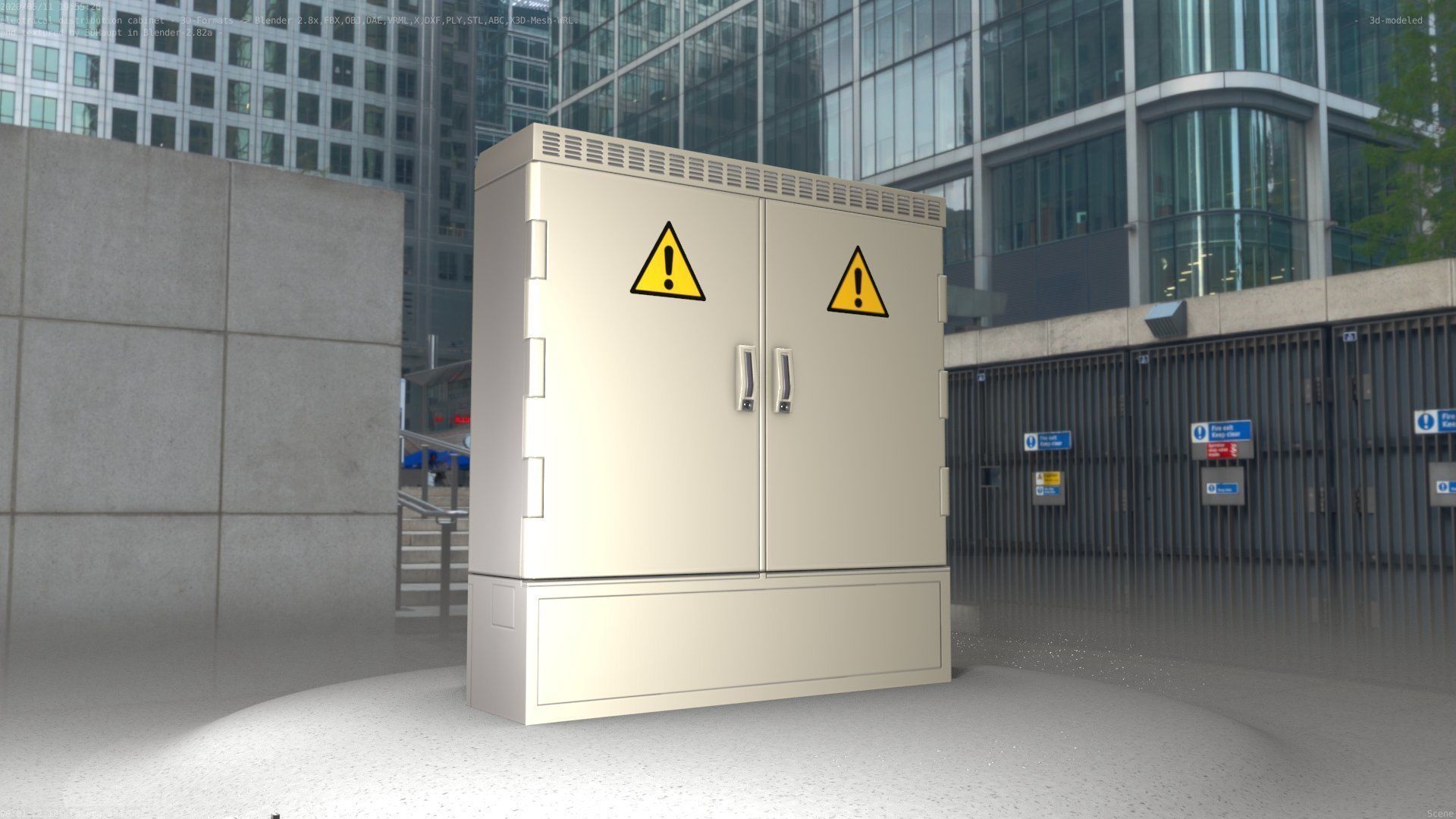 Electrical Distribution Cabinet 20 Low-poly 3D model_86