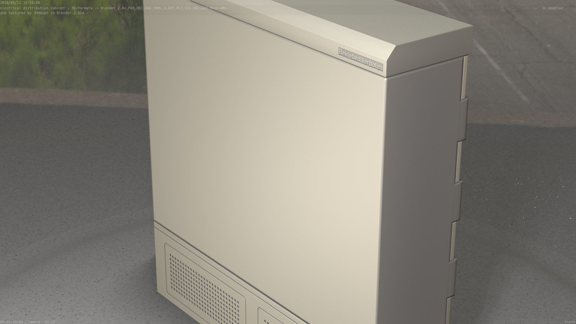 Electrical Distribution Cabinet 20 Low-poly 3D model_11