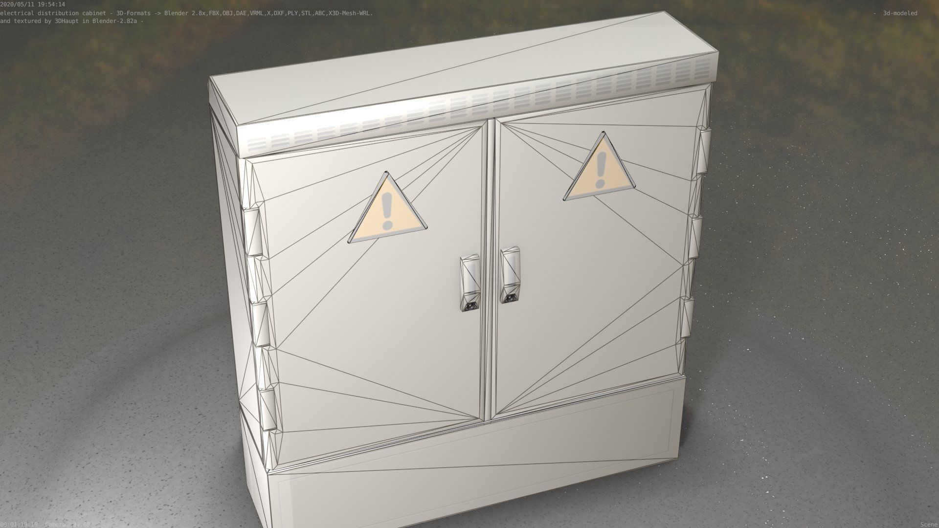 Electrical Distribution Cabinet 20 Low-poly 3D model_17