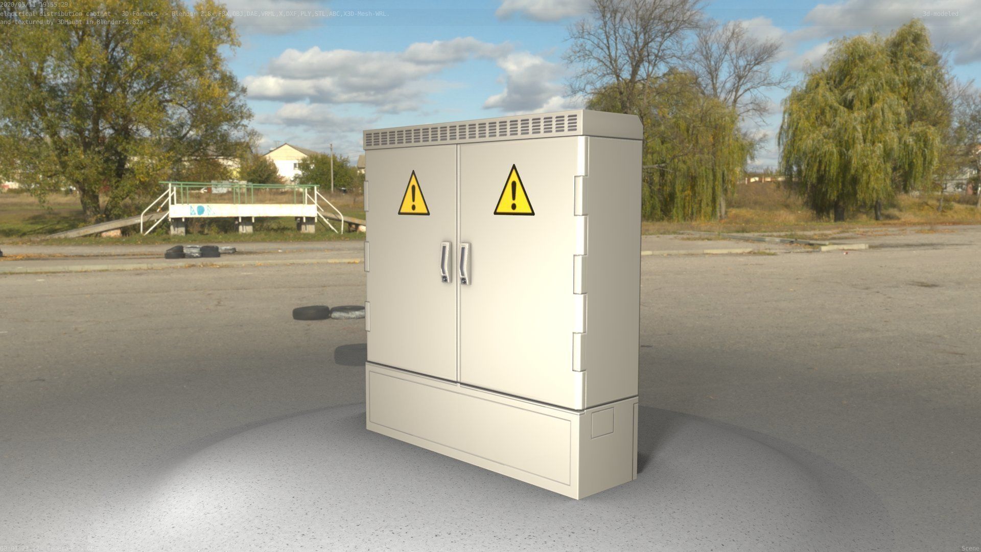Electrical Distribution Cabinet 20 Low-poly 3D model_90