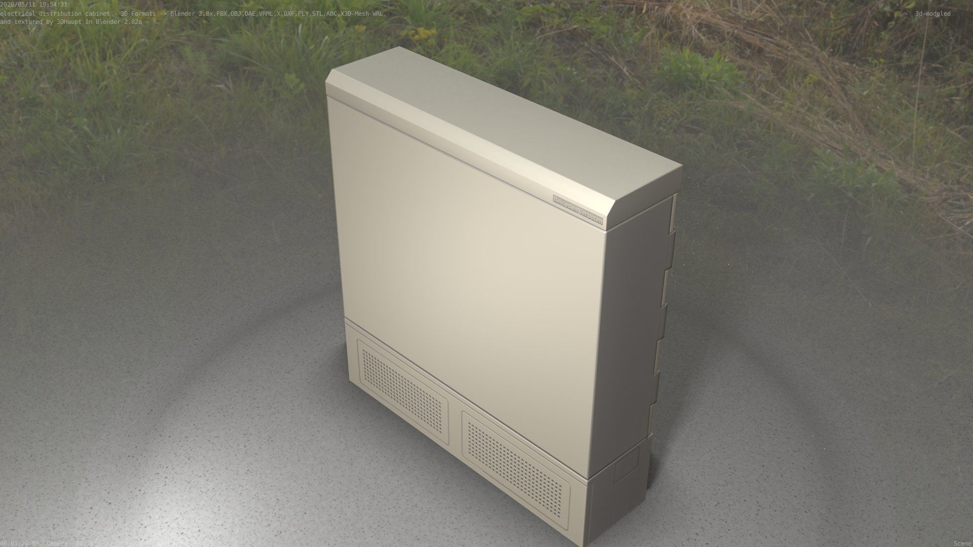 Electrical Distribution Cabinet 20 Low-poly 3D model_34