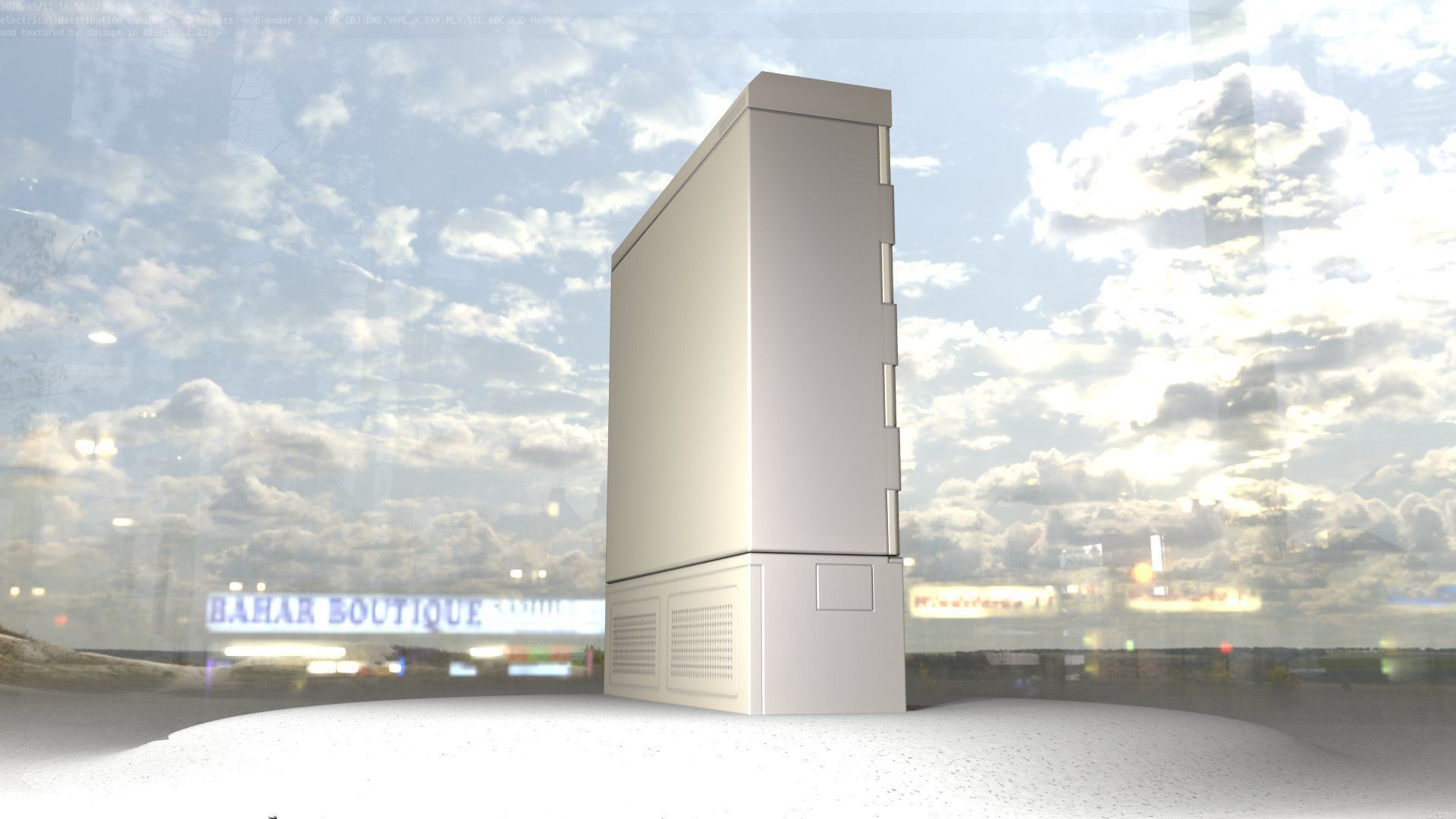 Electrical Distribution Cabinet 20 Low-poly 3D model_82