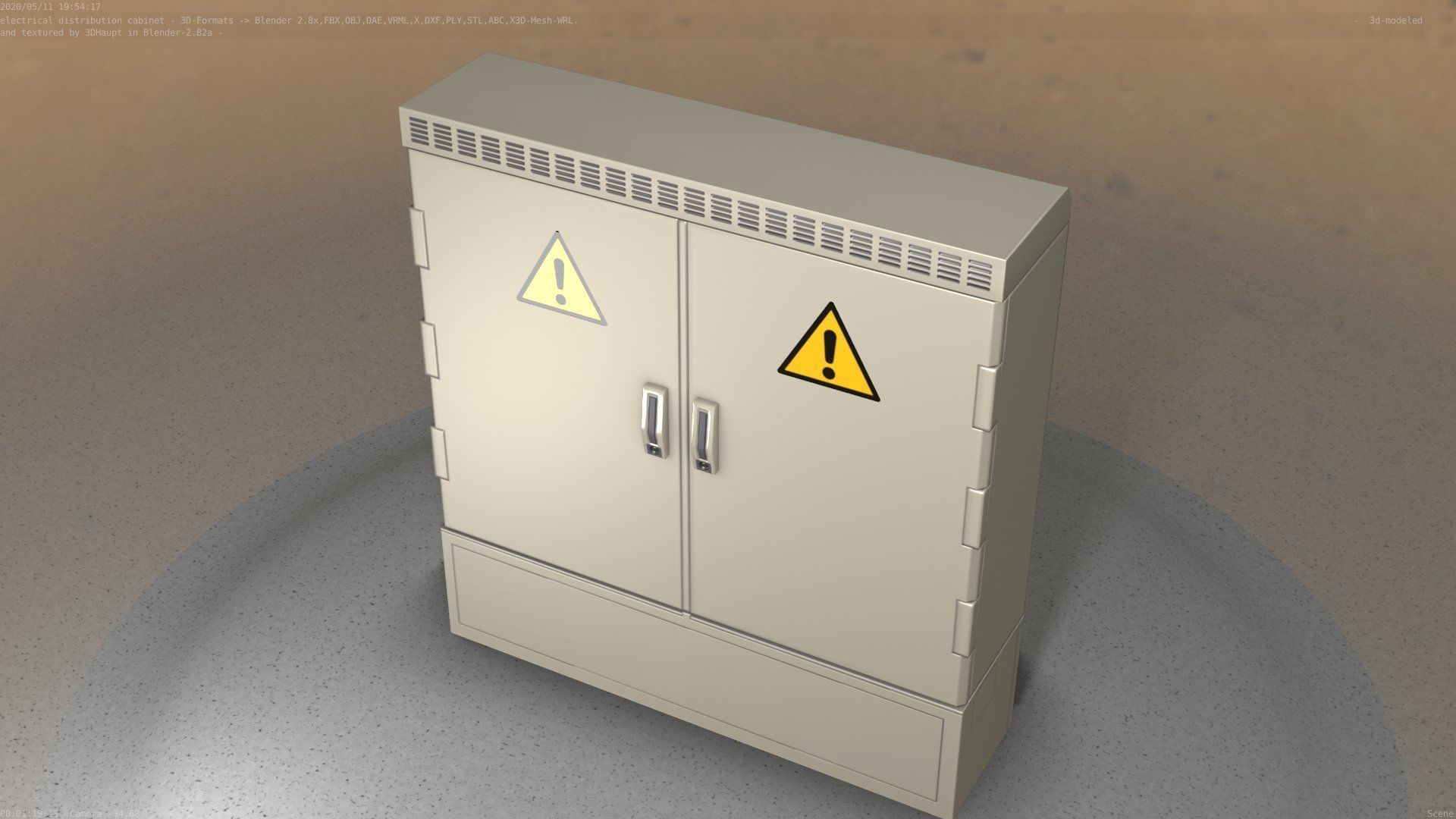 Electrical Distribution Cabinet 20 Low-poly 3D model_20