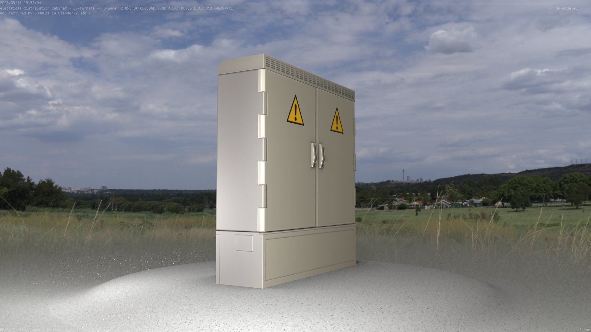 Electrical Distribution Cabinet 20 Low-poly 3D model_64