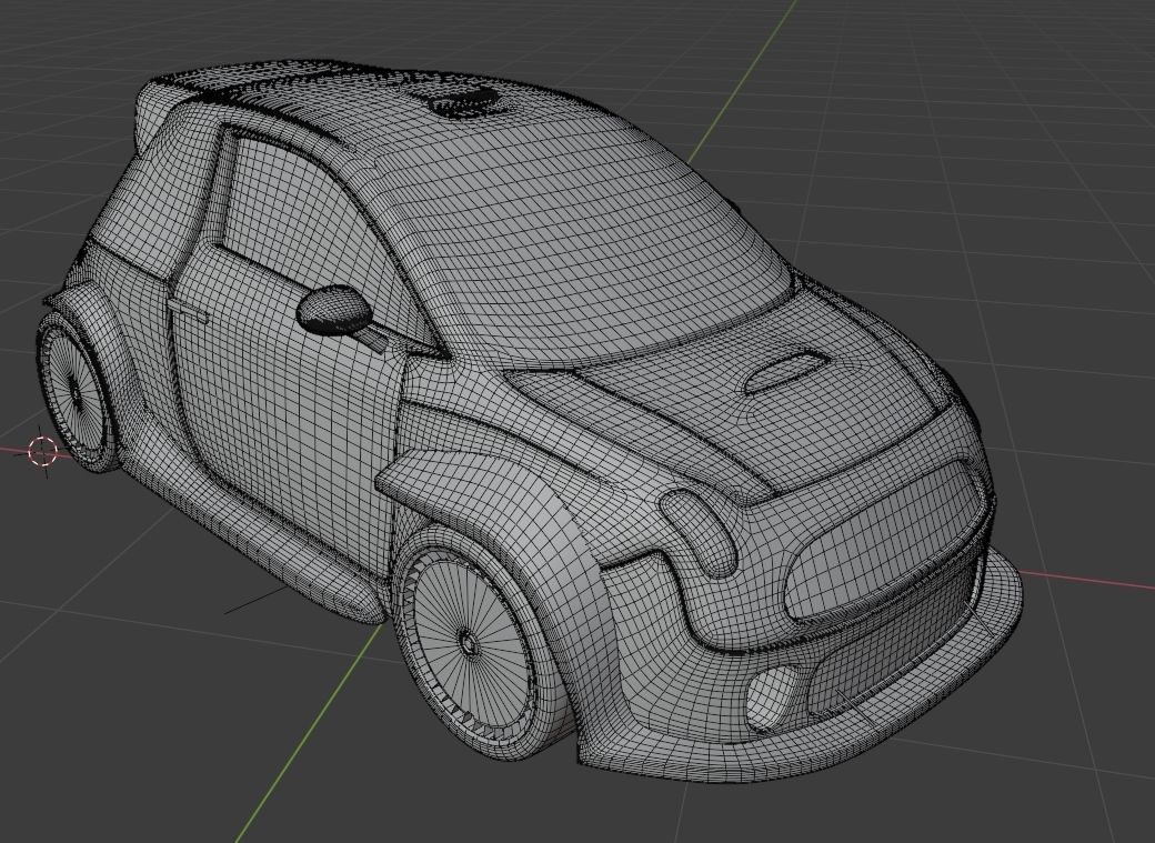 Pocket Rocket - game-ready car model Low-poly 3D model_5