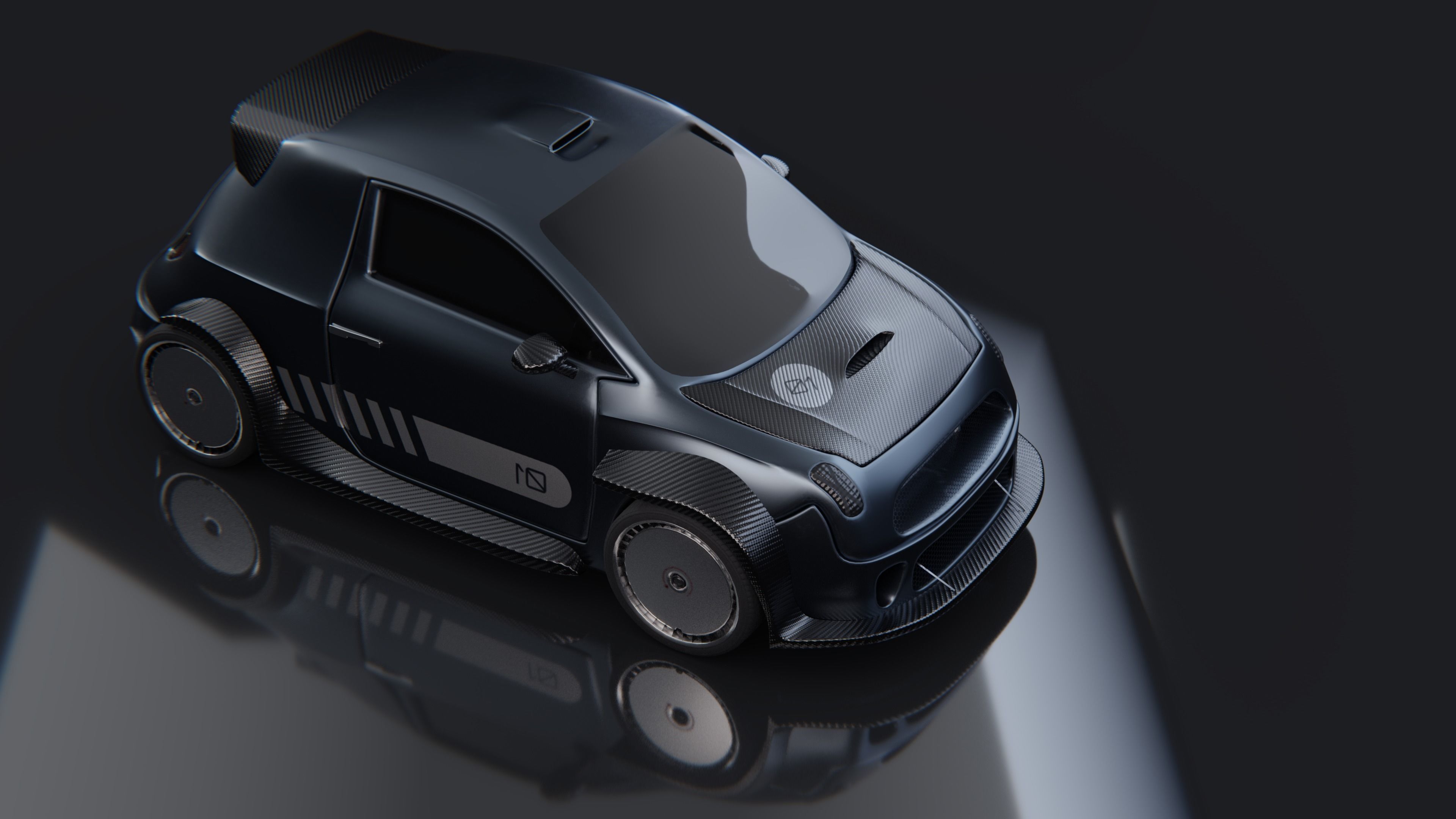 Pocket Rocket - game-ready car model Low-poly 3D model_4