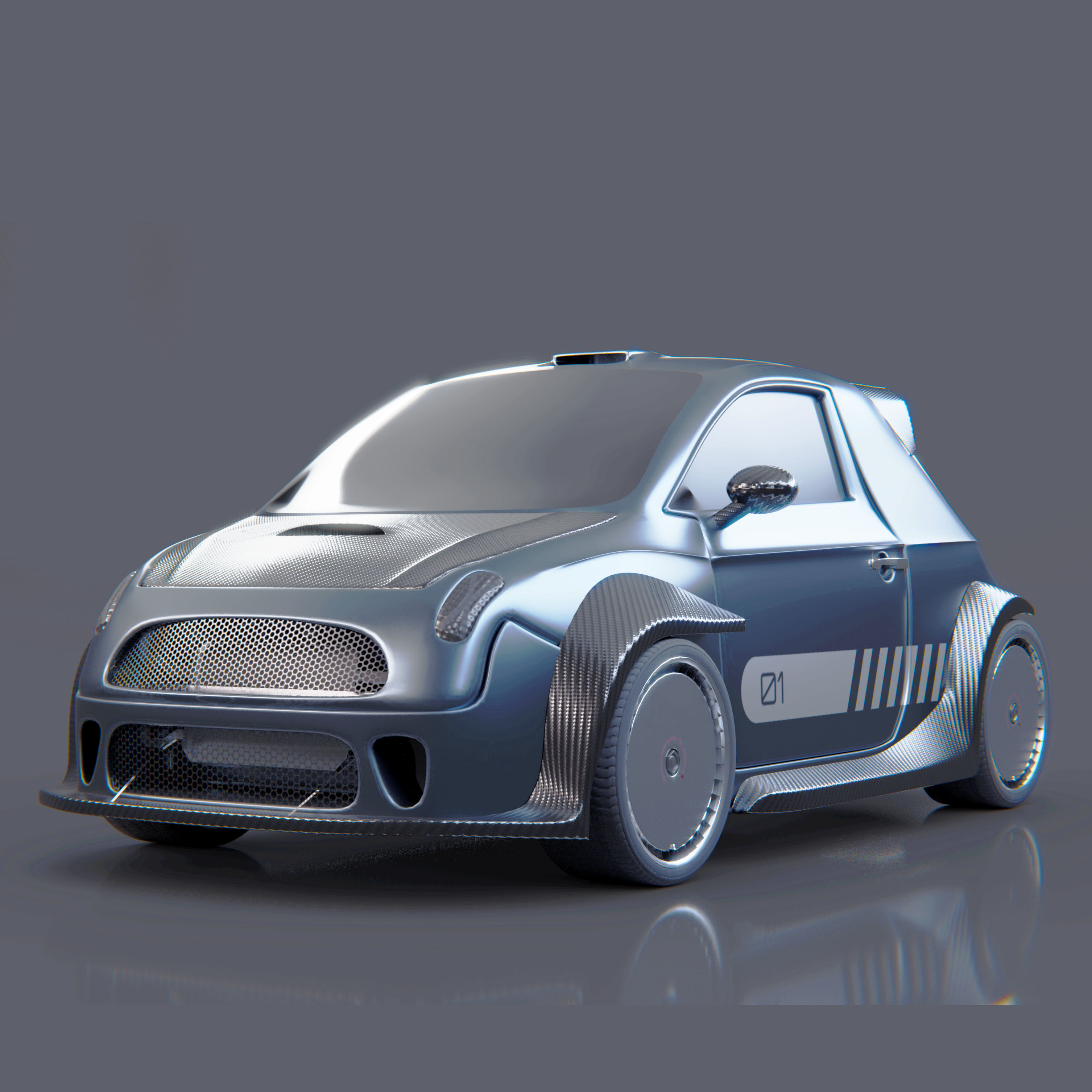 Pocket Rocket - game-ready car model Low-poly 3D model_3