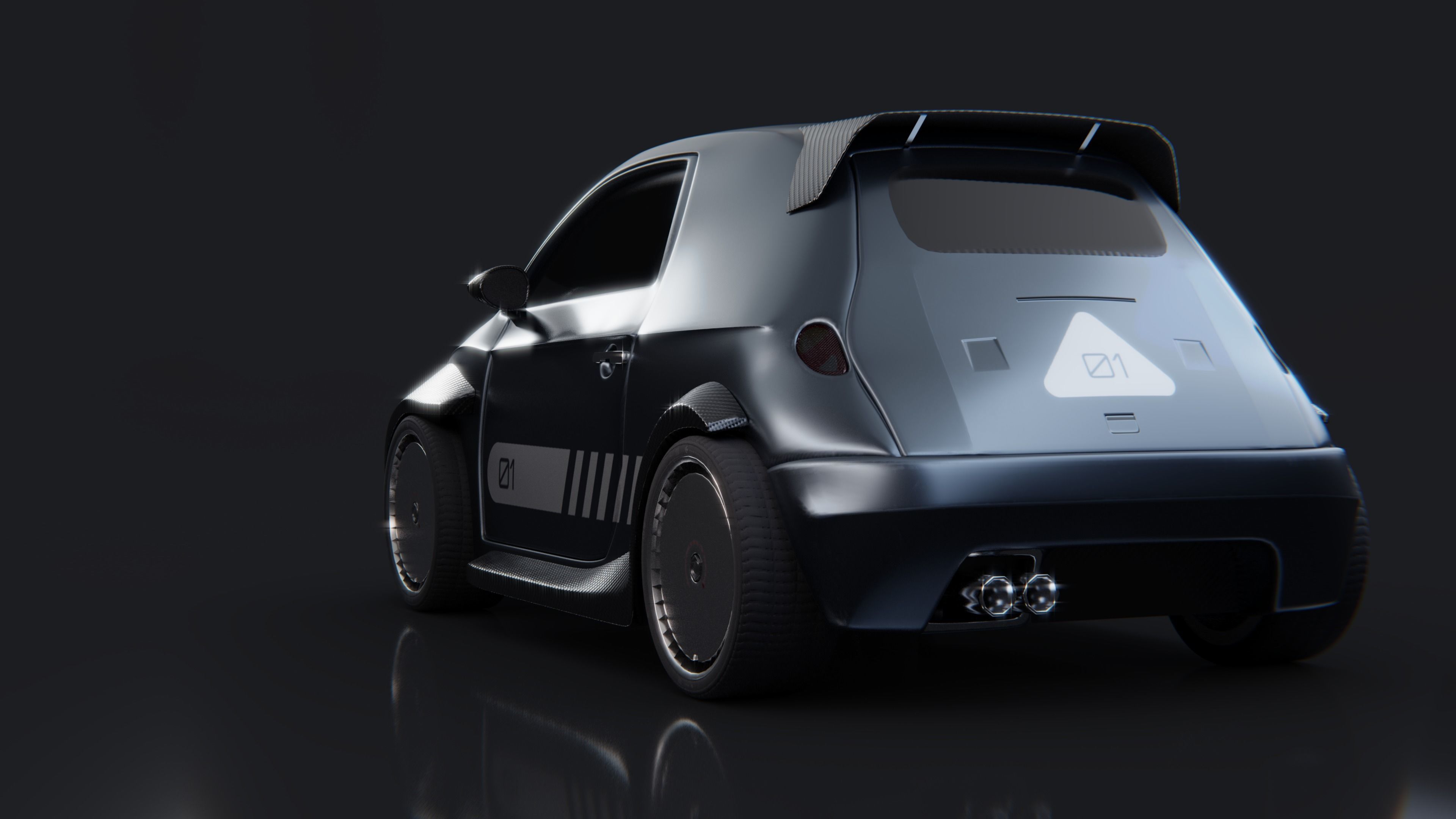 Pocket Rocket - game-ready car model Low-poly 3D model_2