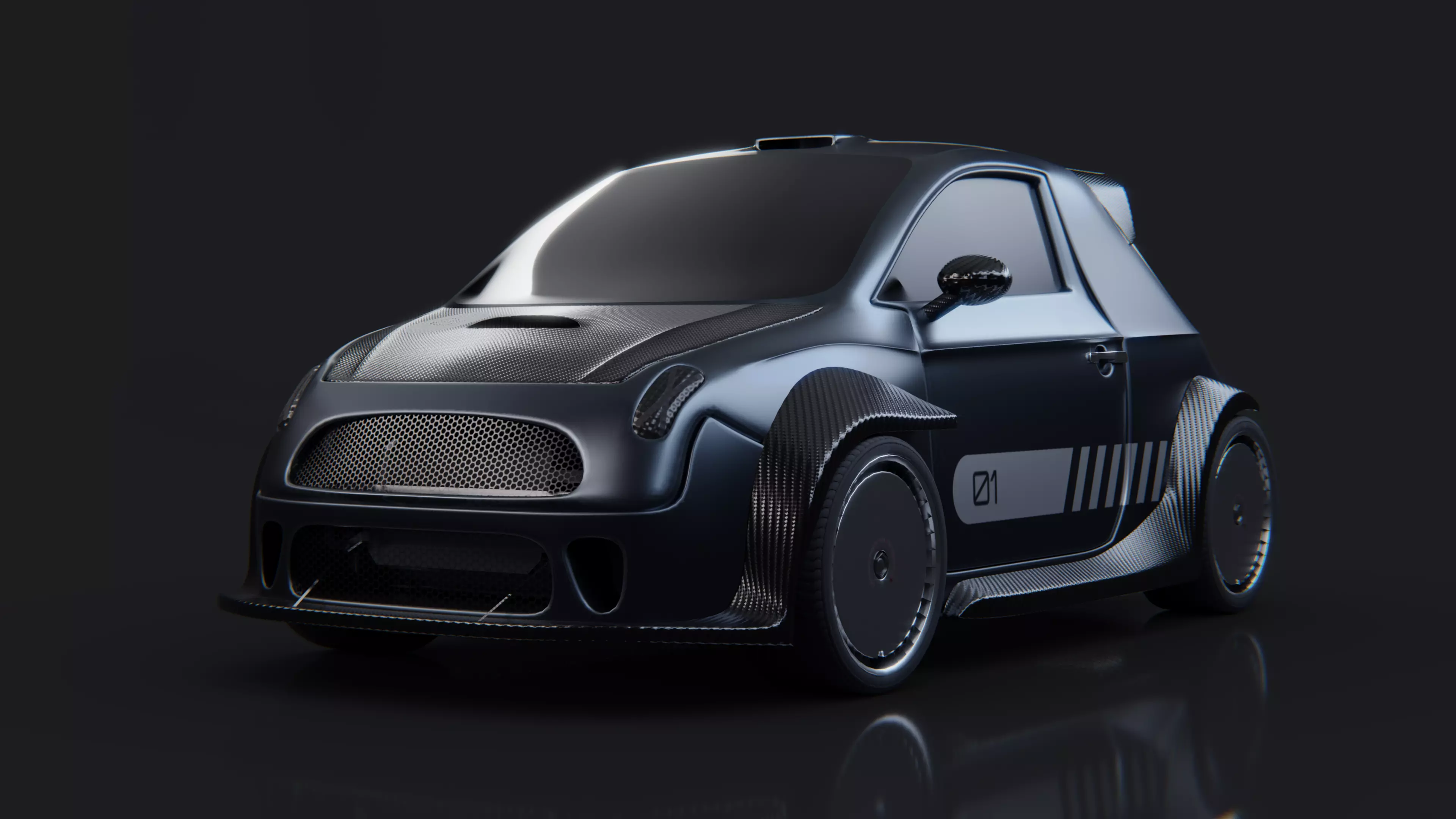 Pocket Rocket - game-ready car model Low-poly 3D model_0