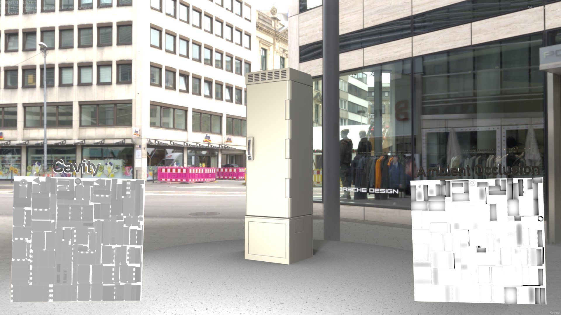 Electrical Distribution Cabinet 22 Low-poly 3D model_4