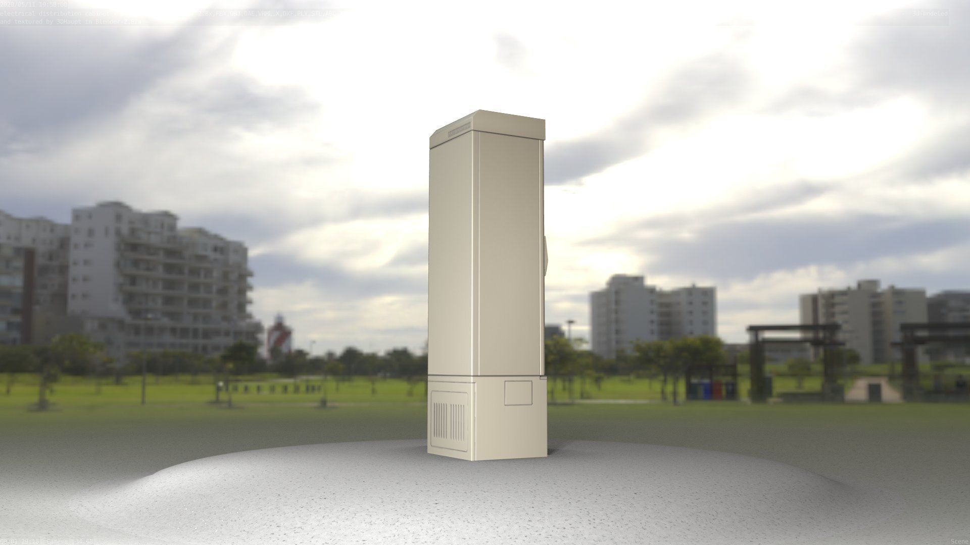Electrical Distribution Cabinet 22 Low-poly 3D model_61