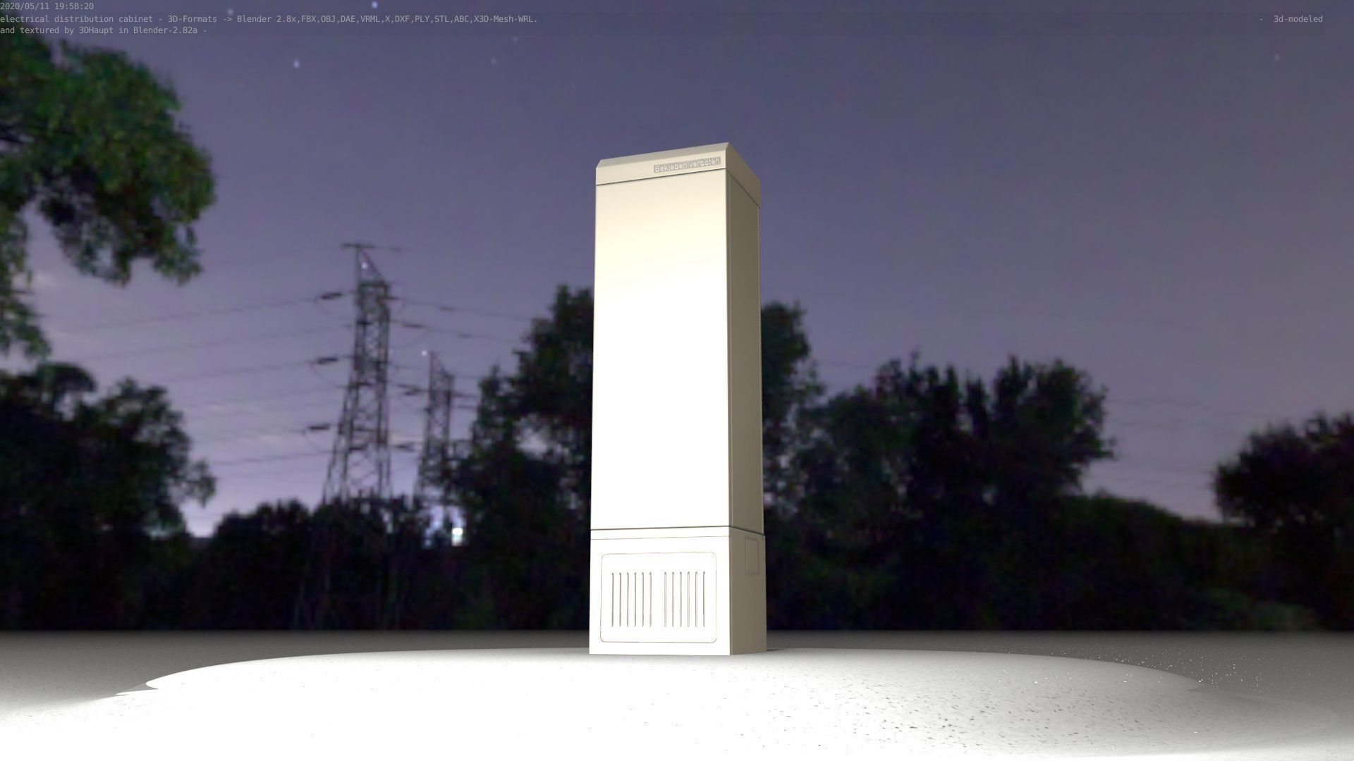 Electrical Distribution Cabinet 22 Low-poly 3D model_78
