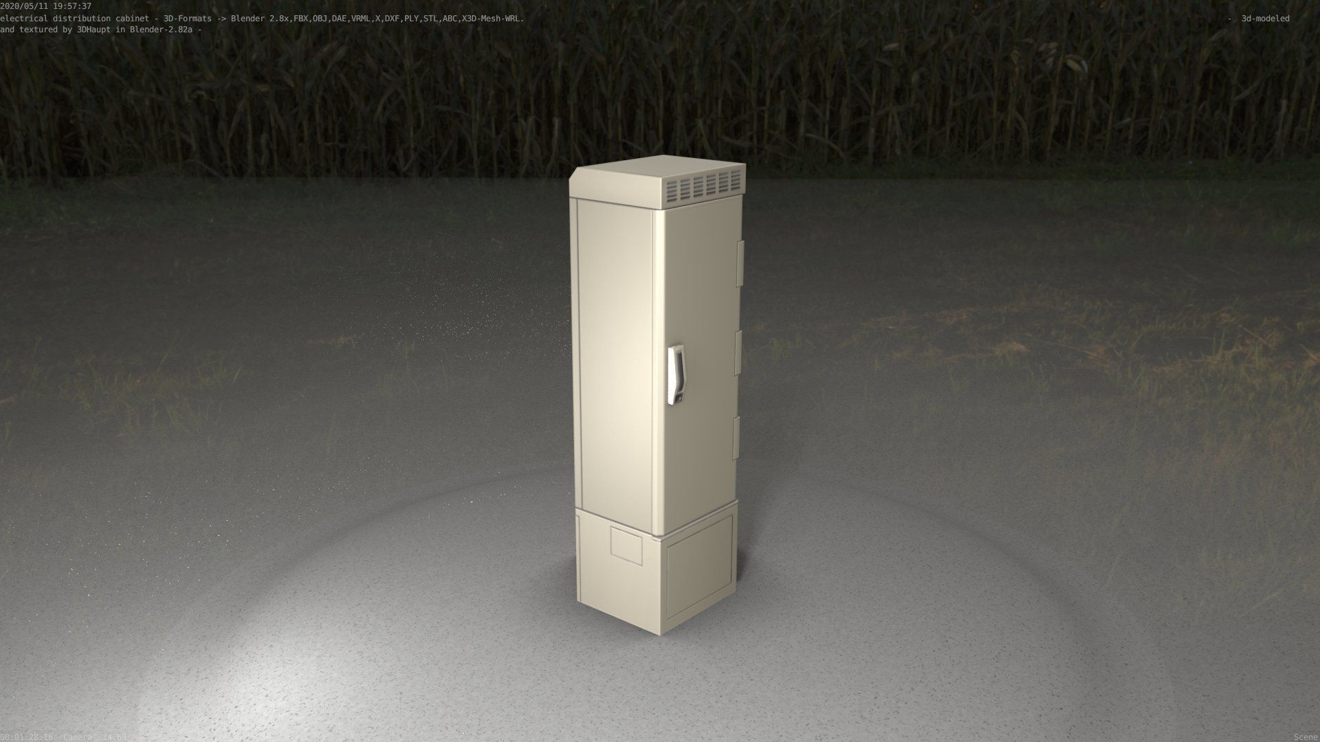 Electrical Distribution Cabinet 22 Low-poly 3D model_34