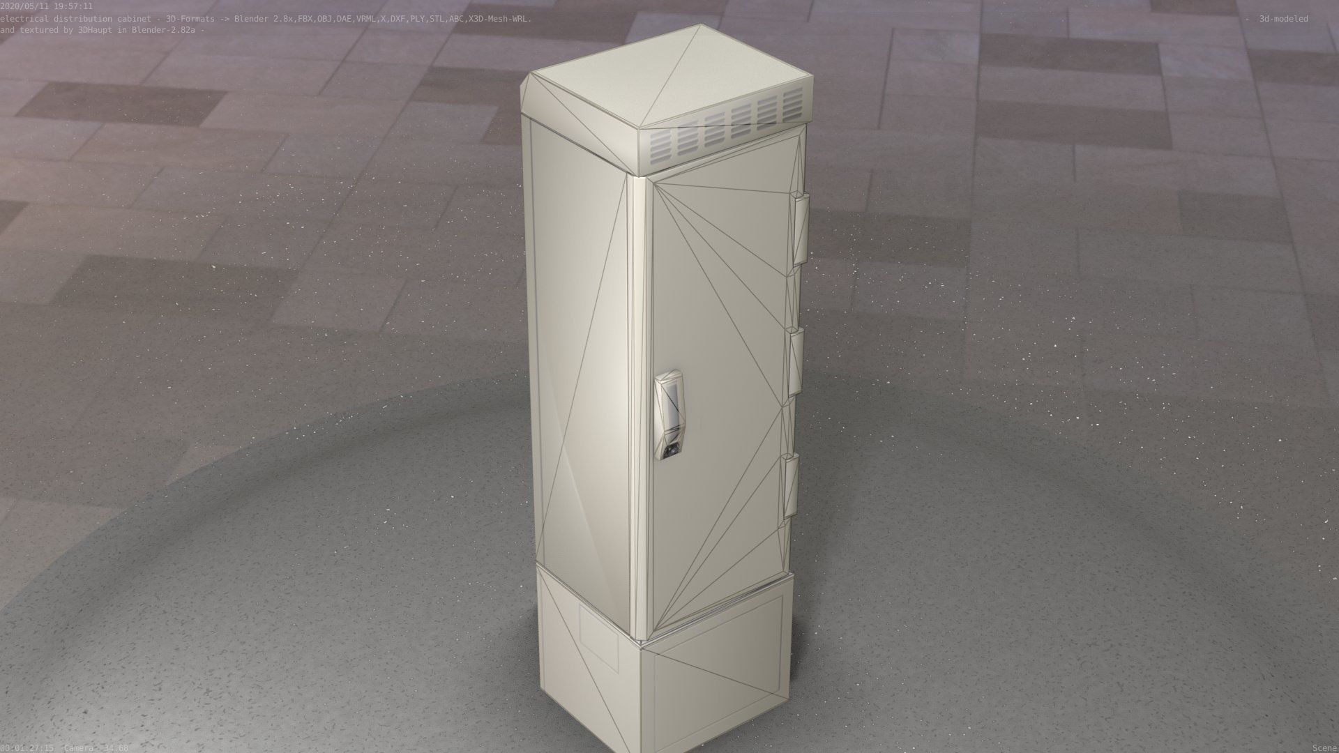 Electrical Distribution Cabinet 22 Low-poly 3D model_13