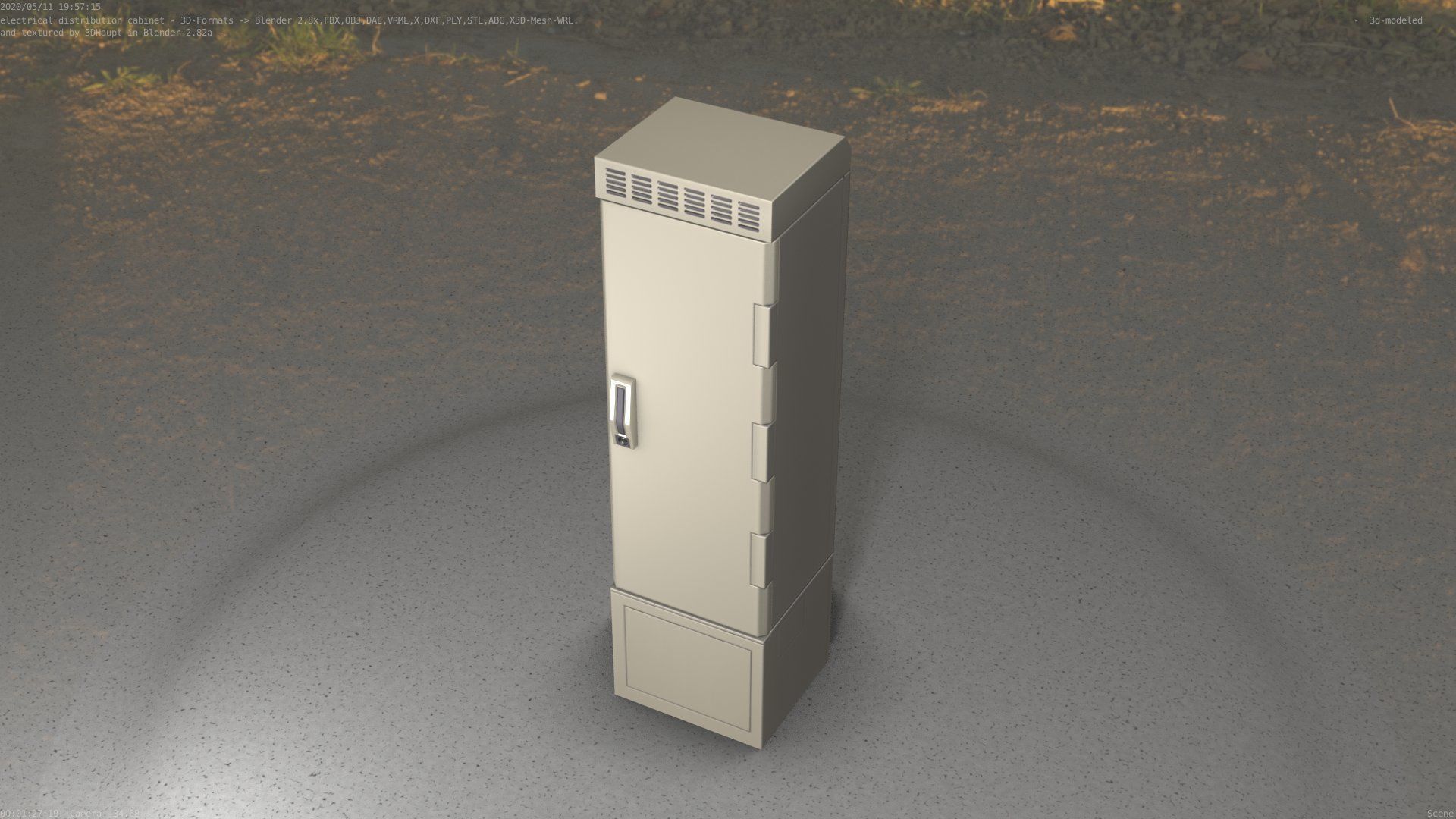 Electrical Distribution Cabinet 22 Low-poly 3D model_1