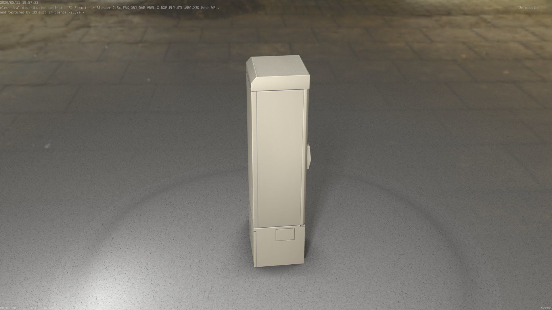Electrical Distribution Cabinet 22 Low-poly 3D model_30