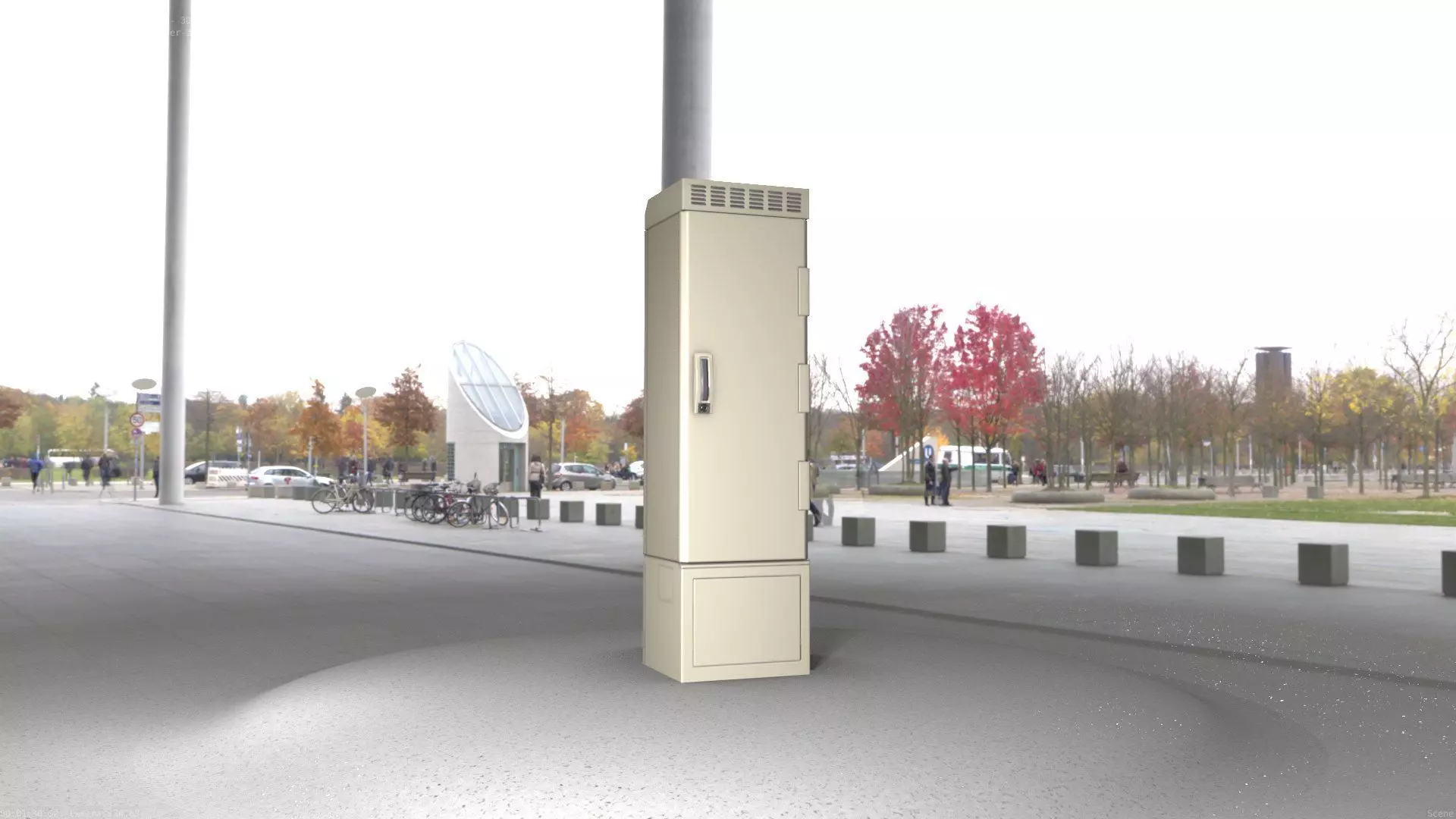 Electrical Distribution Cabinet 22 Low-poly 3D model_0