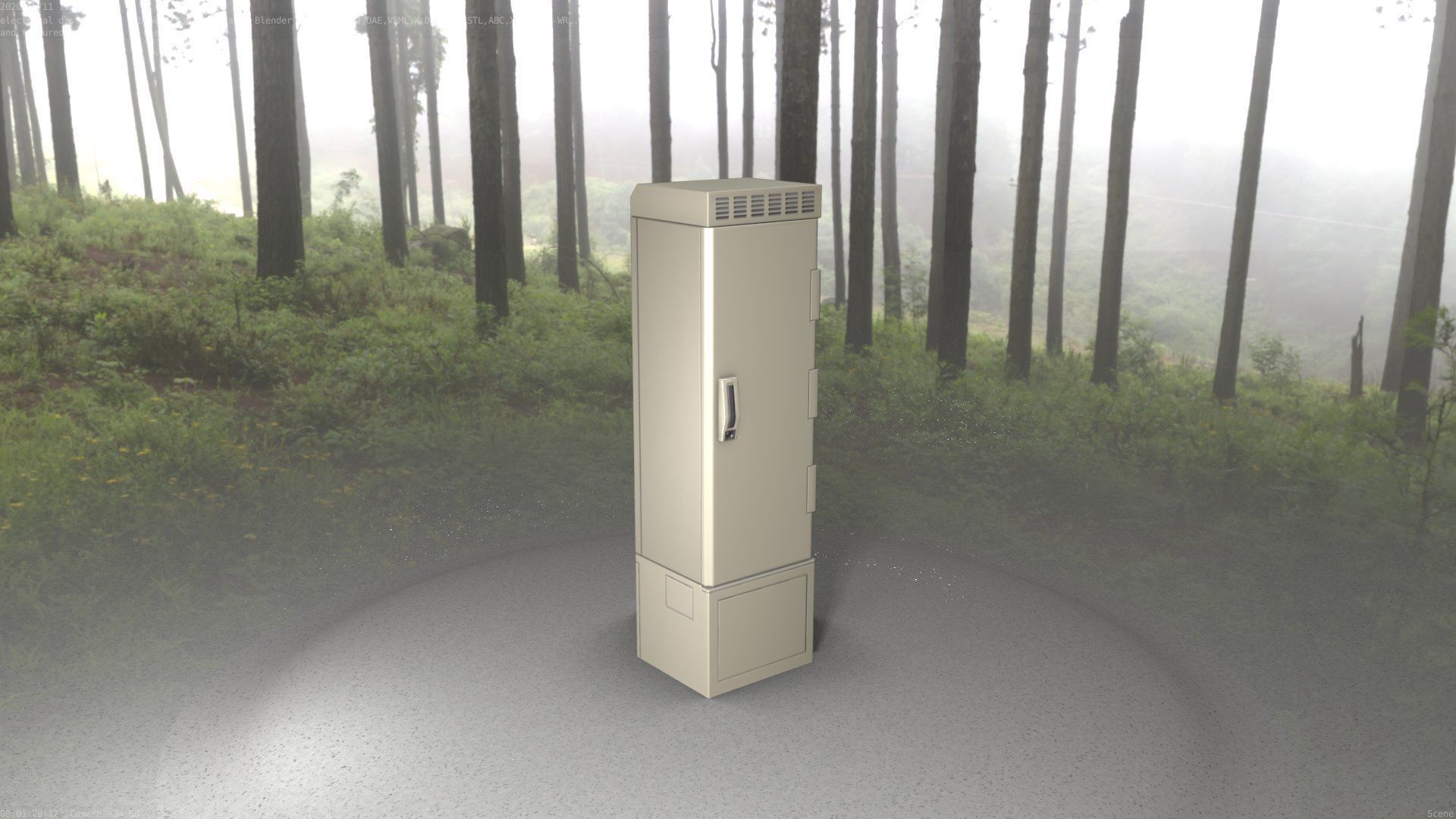 Electrical Distribution Cabinet 22 Low-poly 3D model_35
