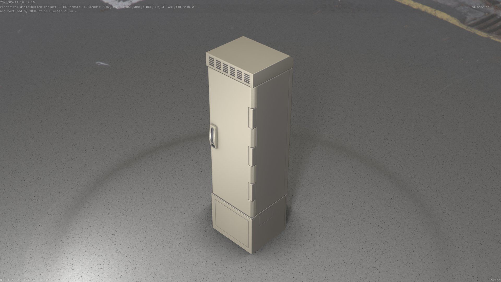 Electrical Distribution Cabinet 22 Low-poly 3D model_6