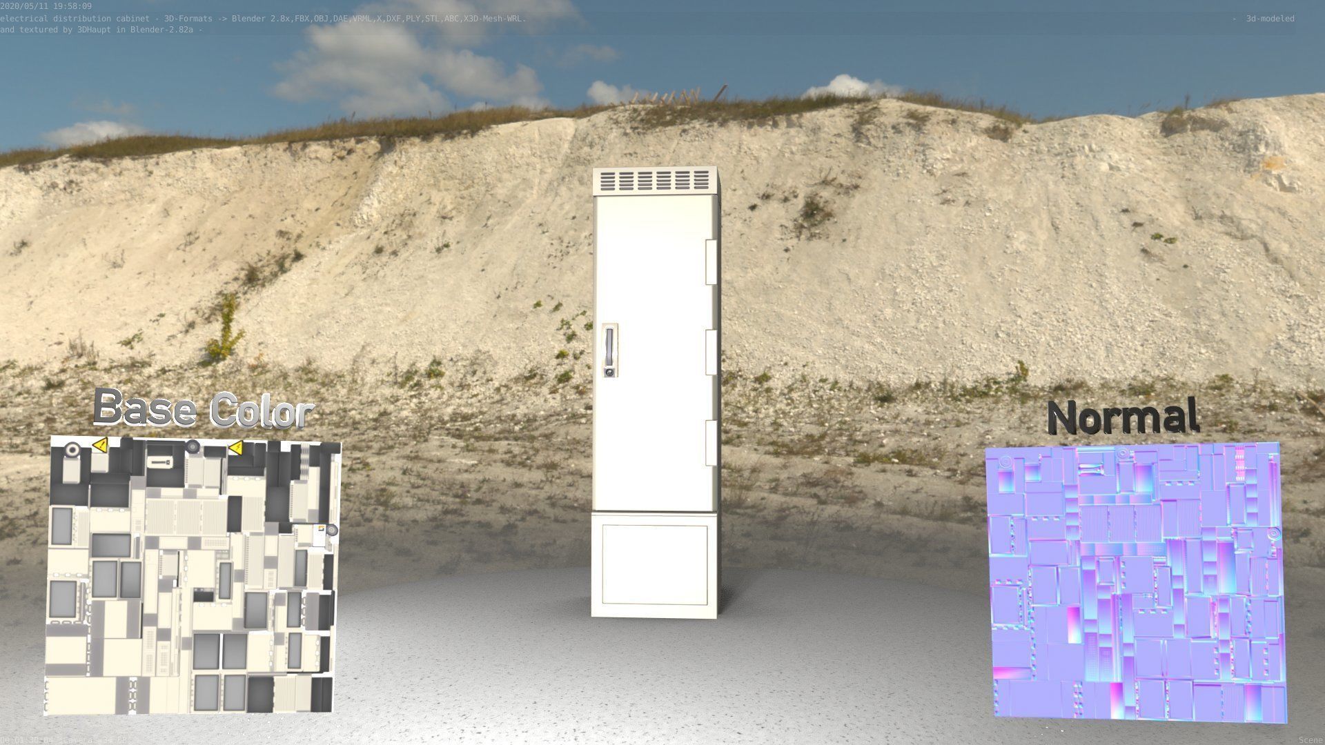 Electrical Distribution Cabinet 22 Low-poly 3D model_2