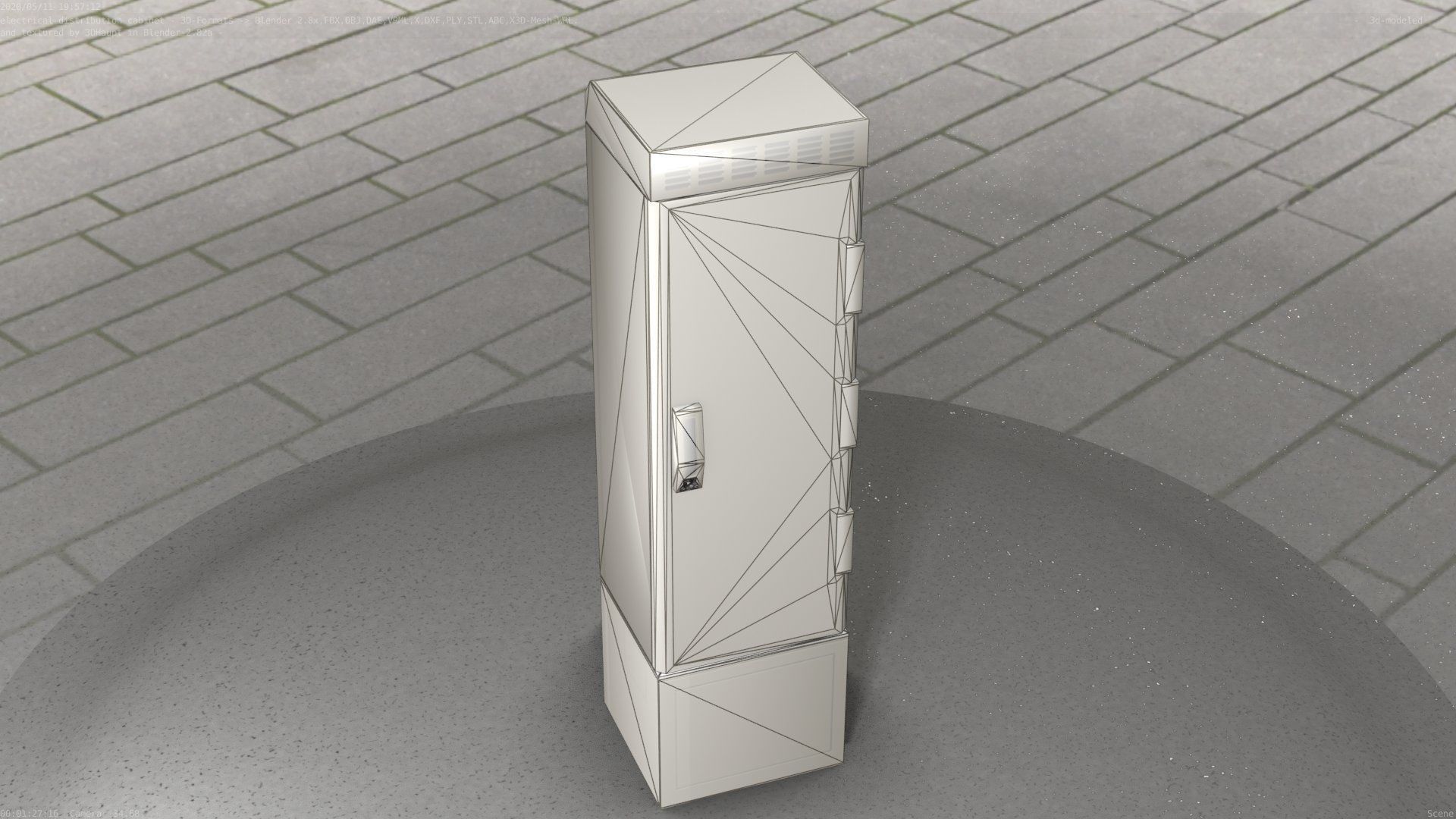 Electrical Distribution Cabinet 22 Low-poly 3D model_14
